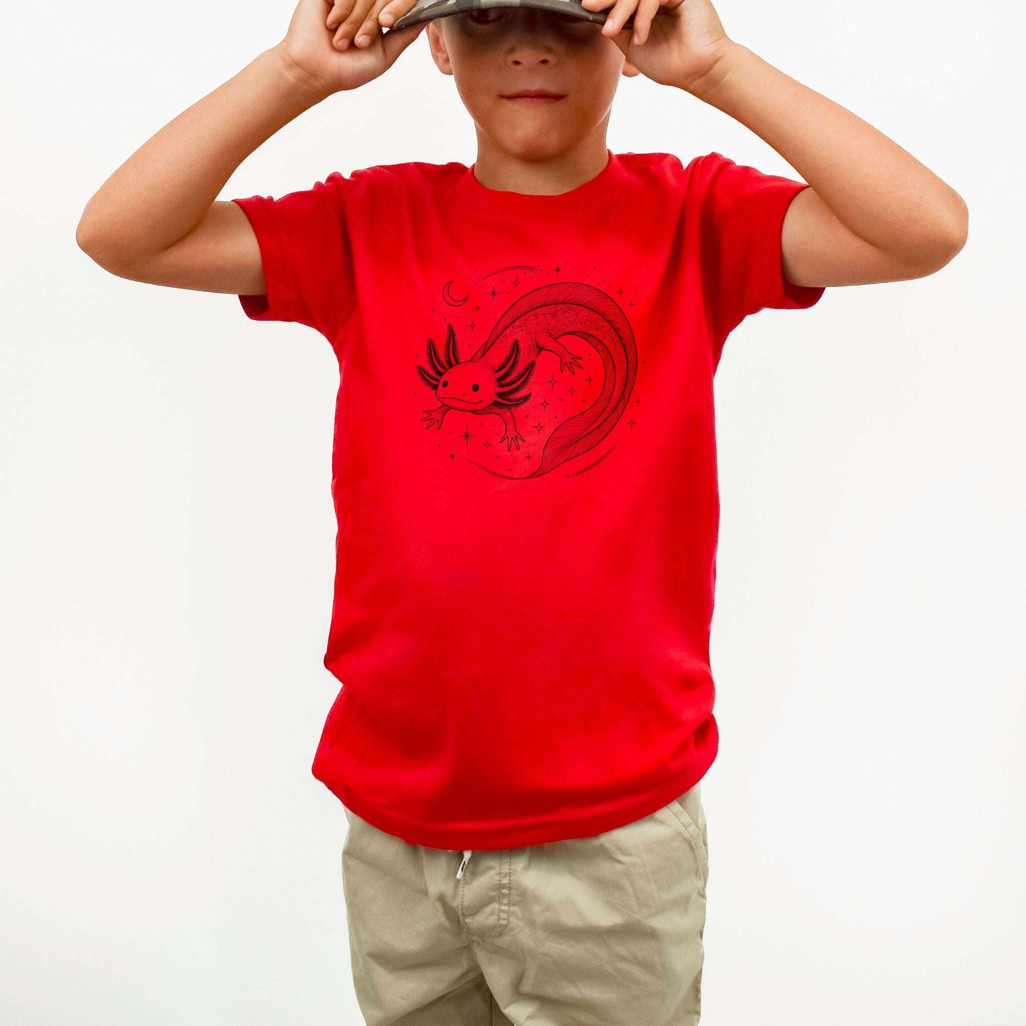 Axolotl in Whimsical Waters – Dreamy Little Swimmer Youth Tee