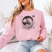 Axolotl Circle Art Sweatshirt – Minimalist Fantasy Animal for Dreamy Souls