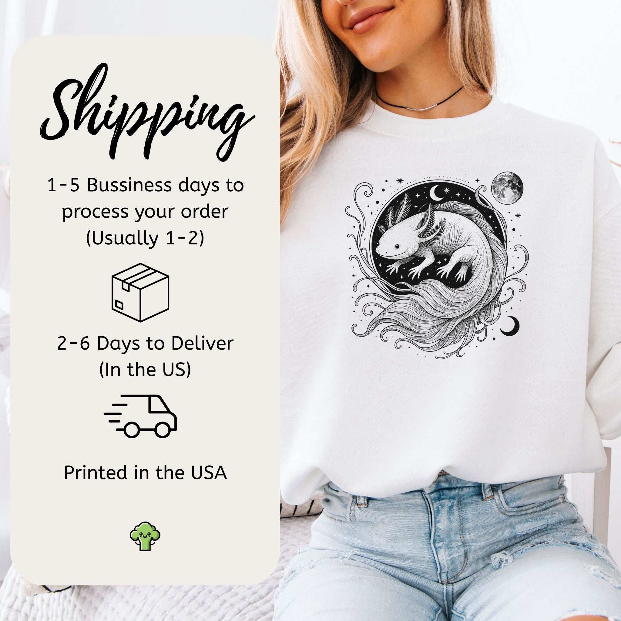 Axolotl Circle Art Sweatshirt – Minimalist Fantasy Animal for Dreamy Souls