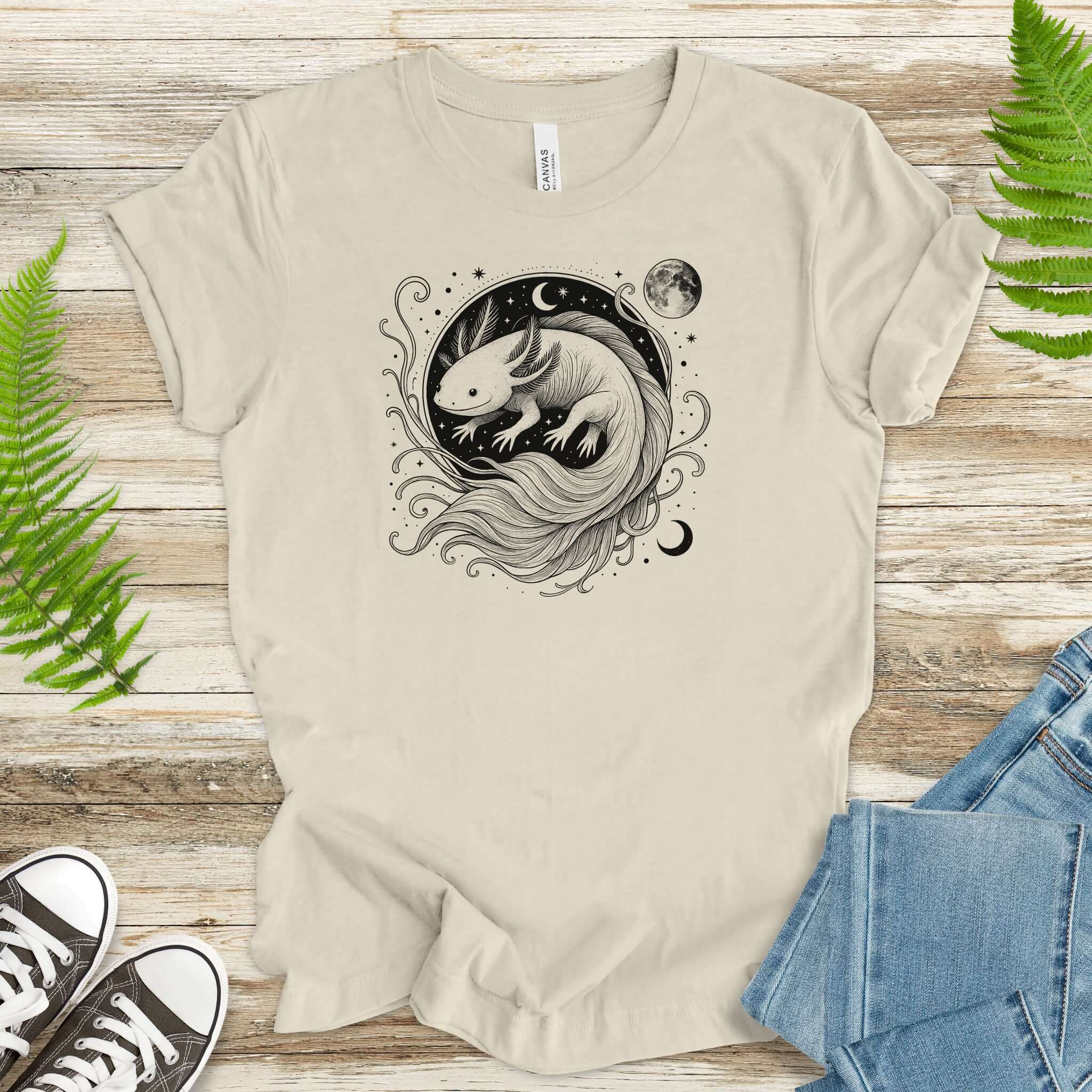 Axolotl Delicate Circle Illustration T-Shirt