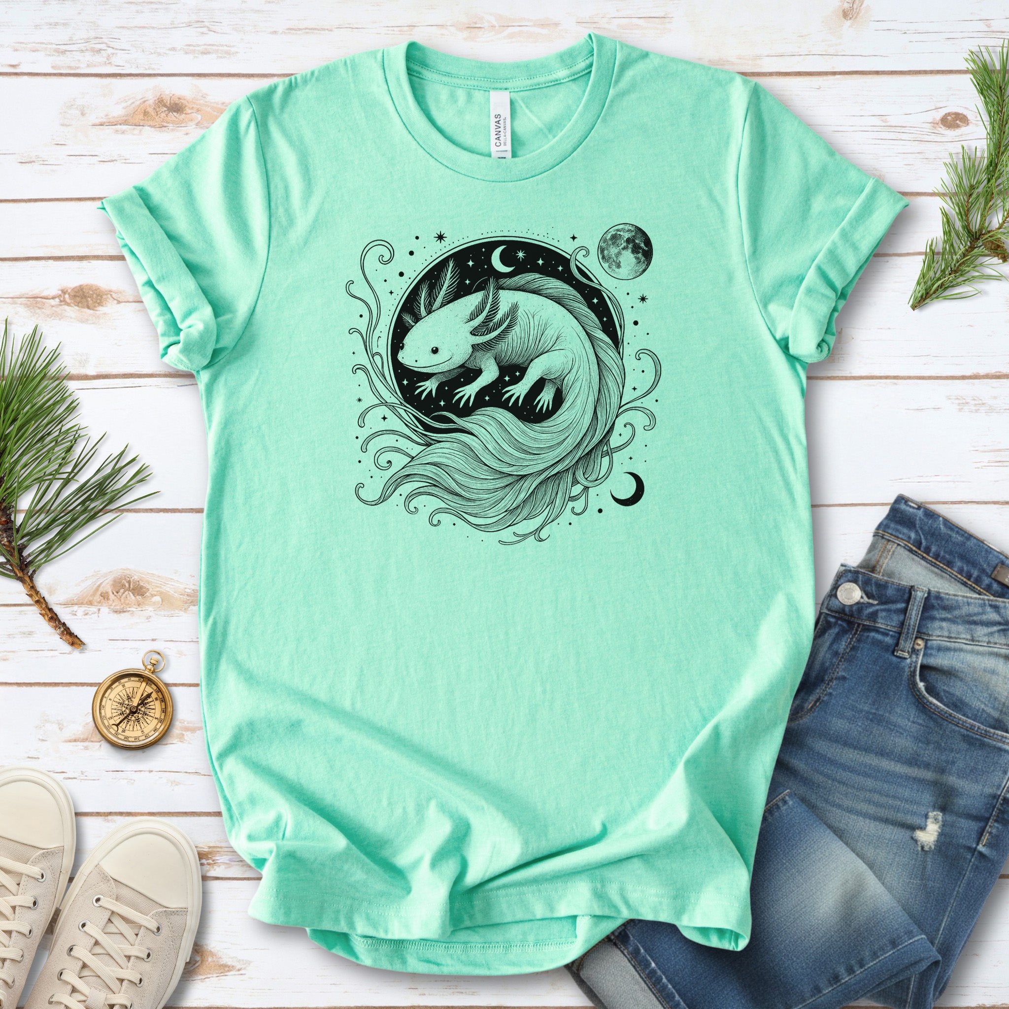 Axolotl Delicate Circle Illustration T-Shirt