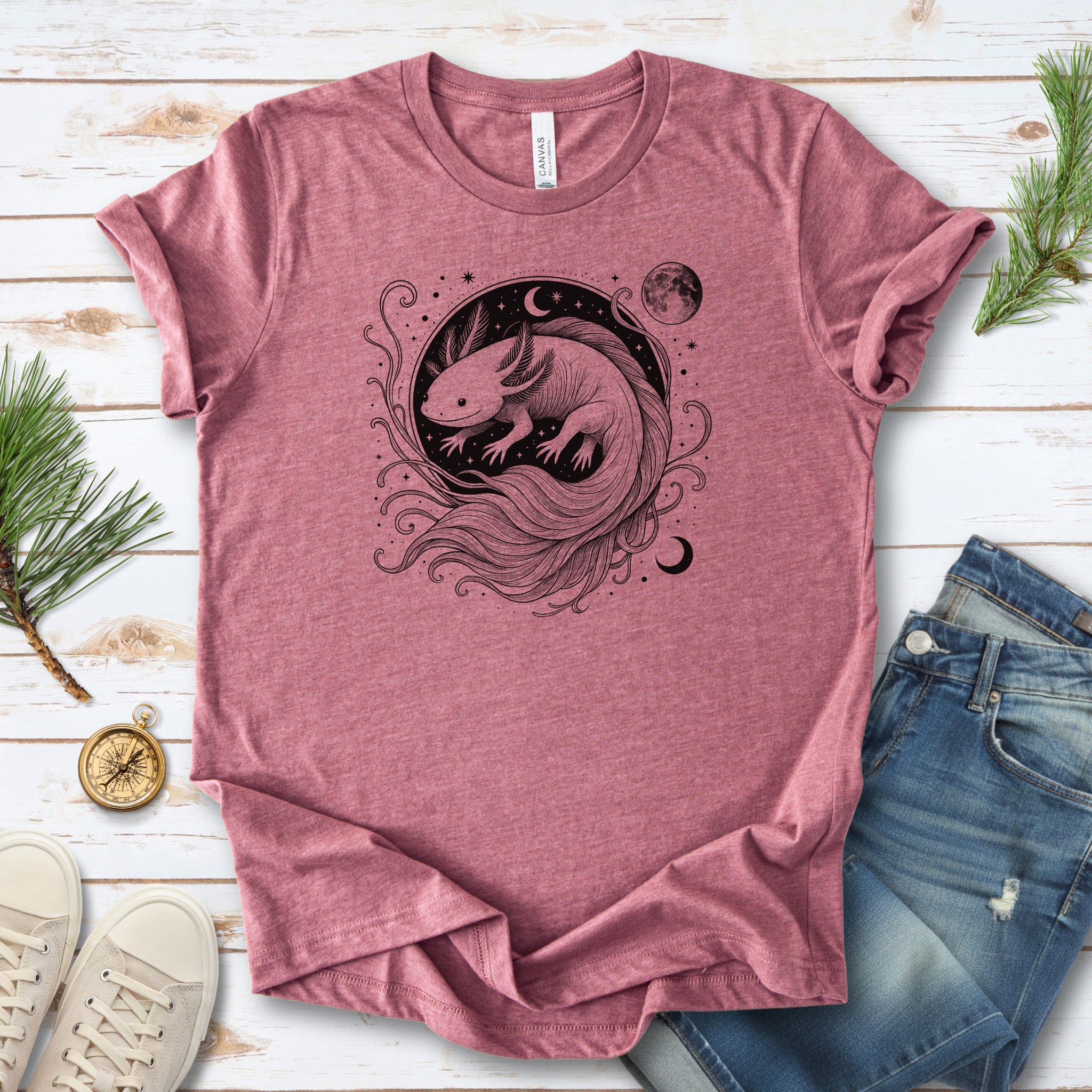 Axolotl Delicate Circle Illustration T-Shirt