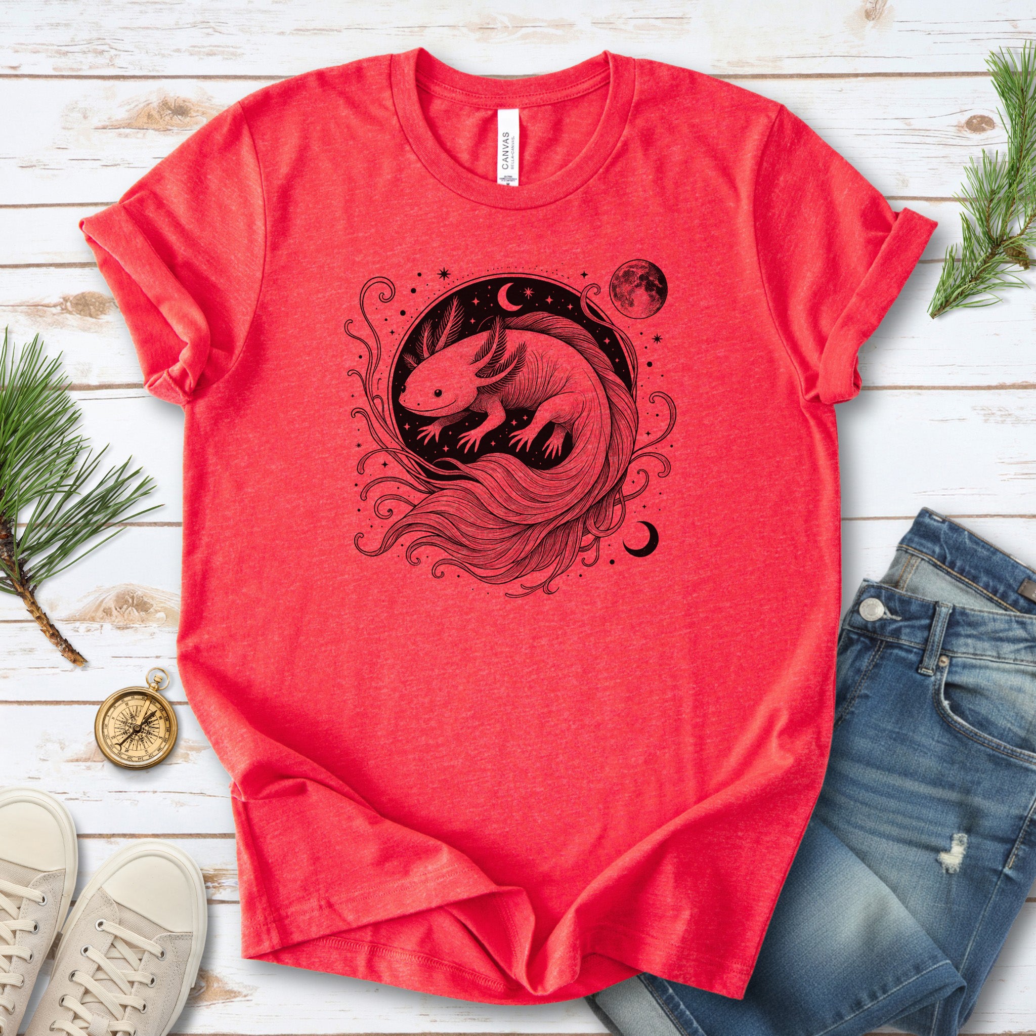 Axolotl Delicate Circle Illustration T-Shirt