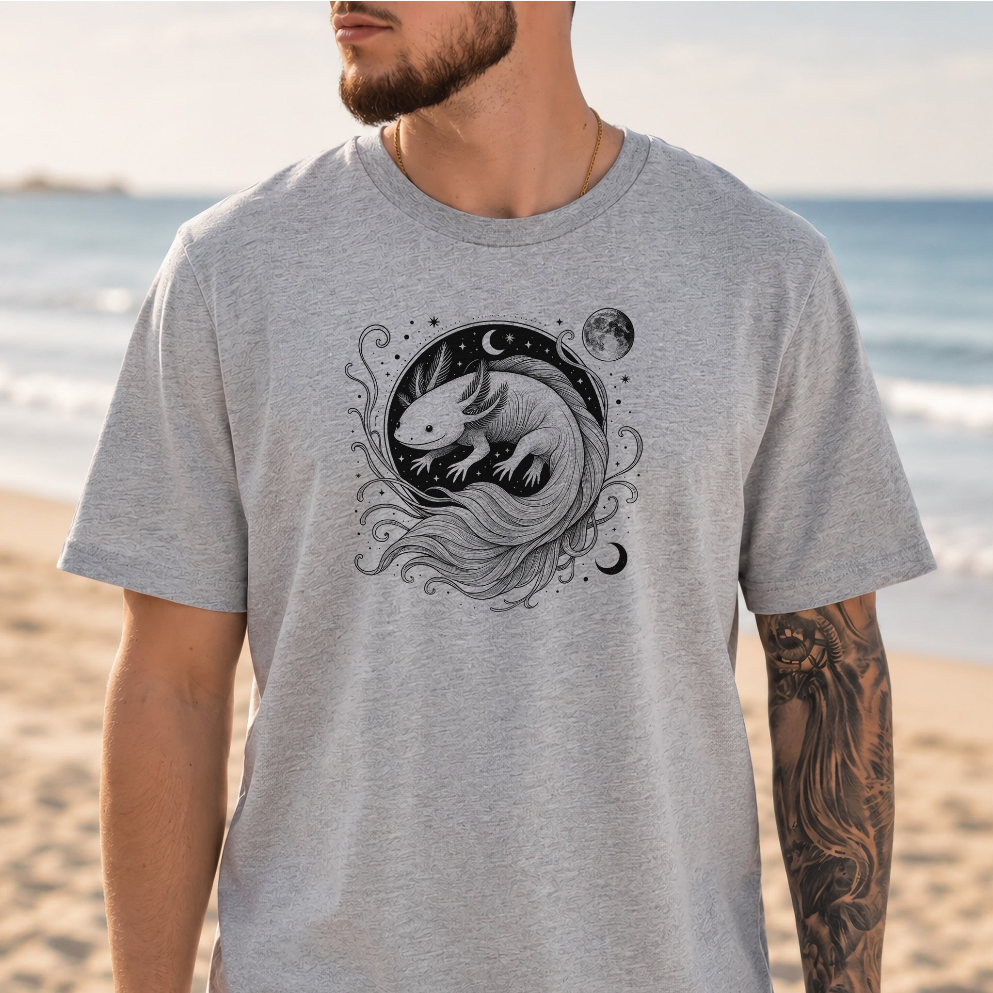 Axolotl Delicate Circle Illustration T-Shirt