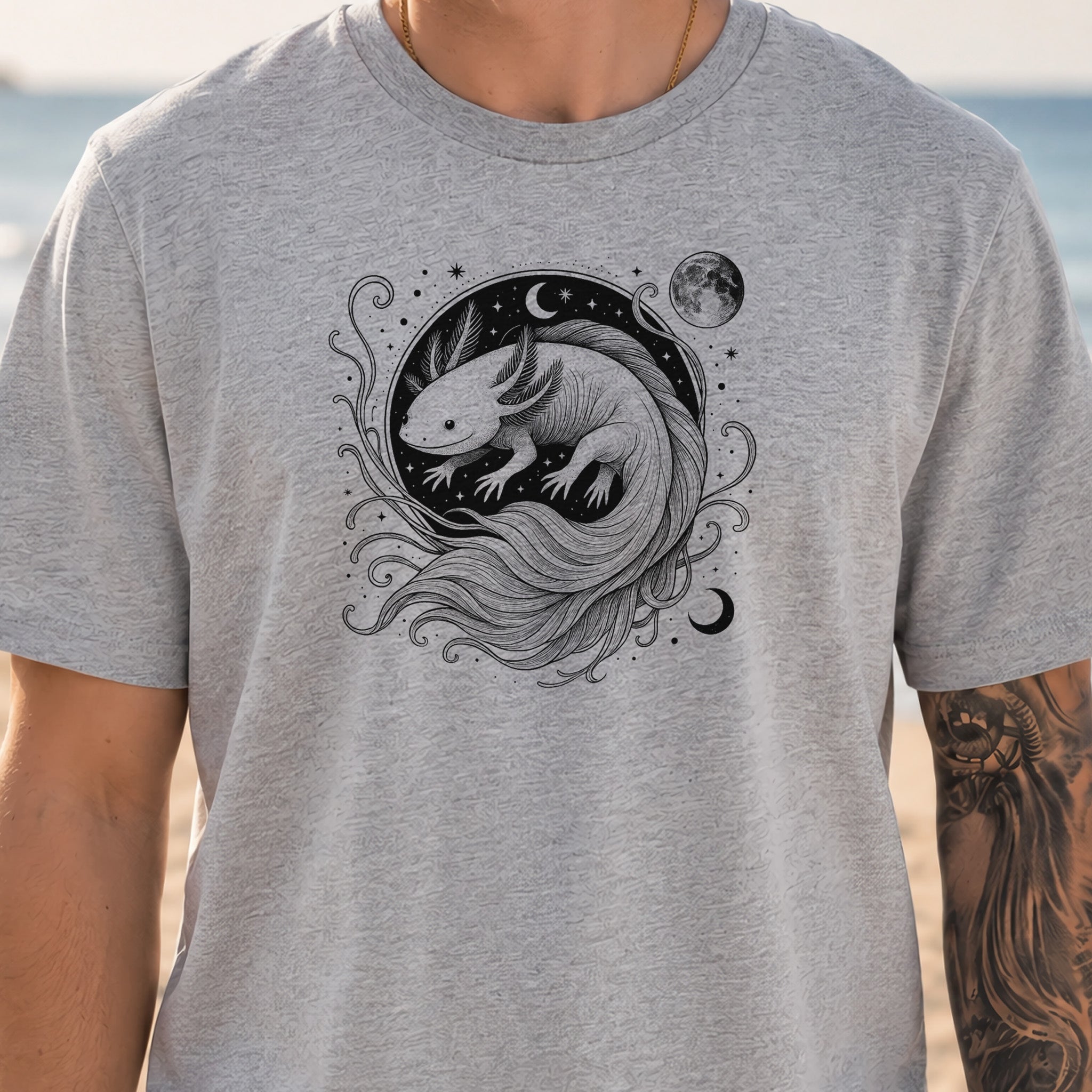 Axolotl Delicate Circle Illustration T-Shirt