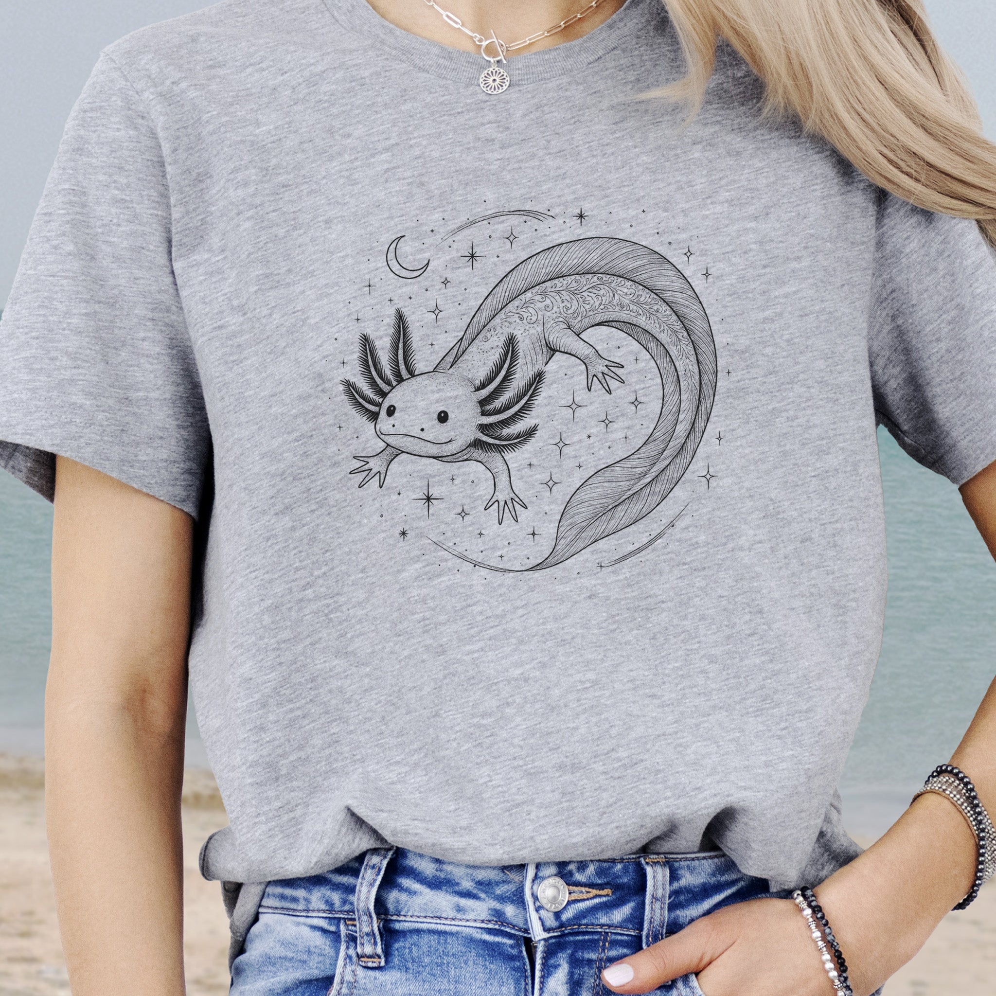 Axolotl in Whimsical Waters T-Shirt