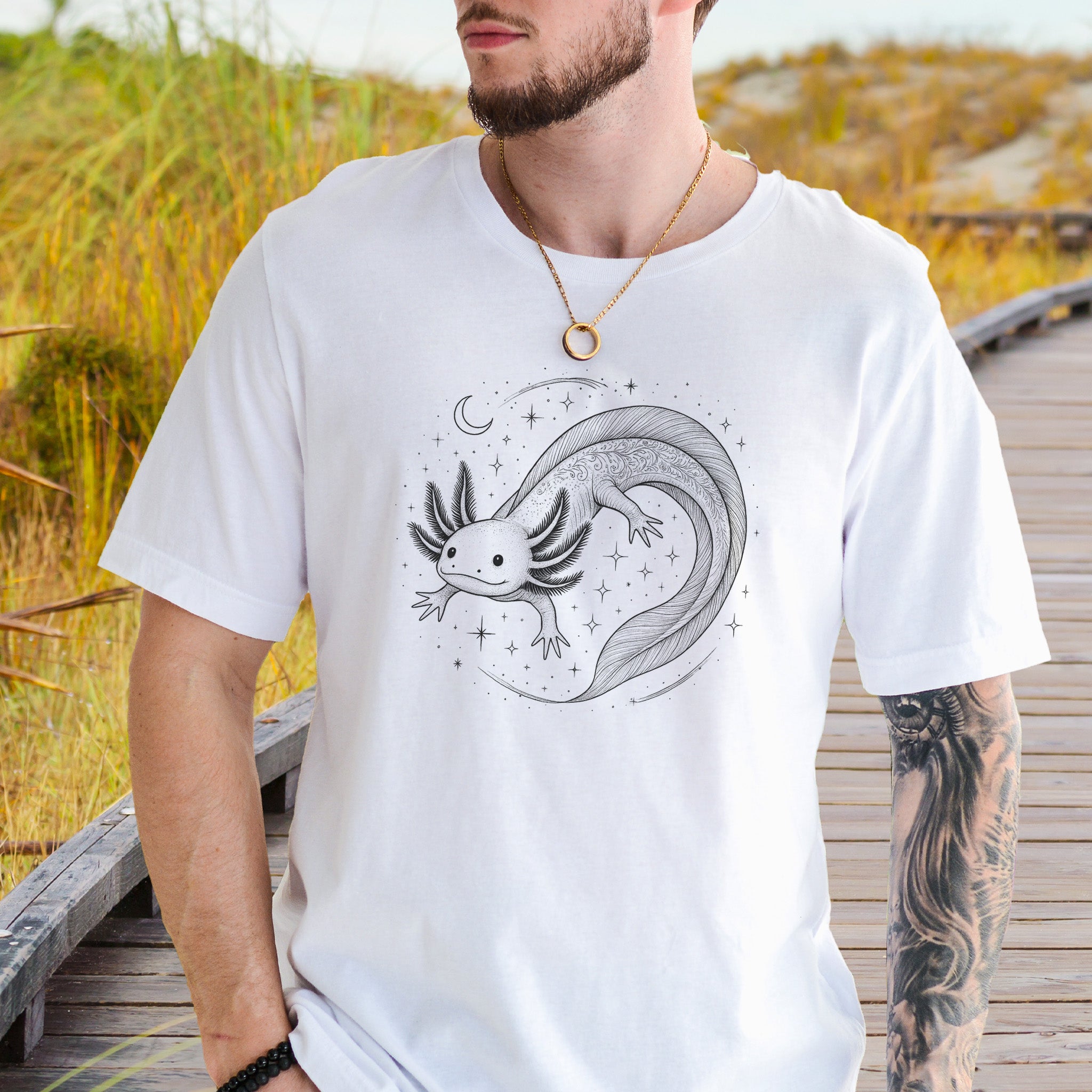 Axolotl in Whimsical Waters T-Shirt