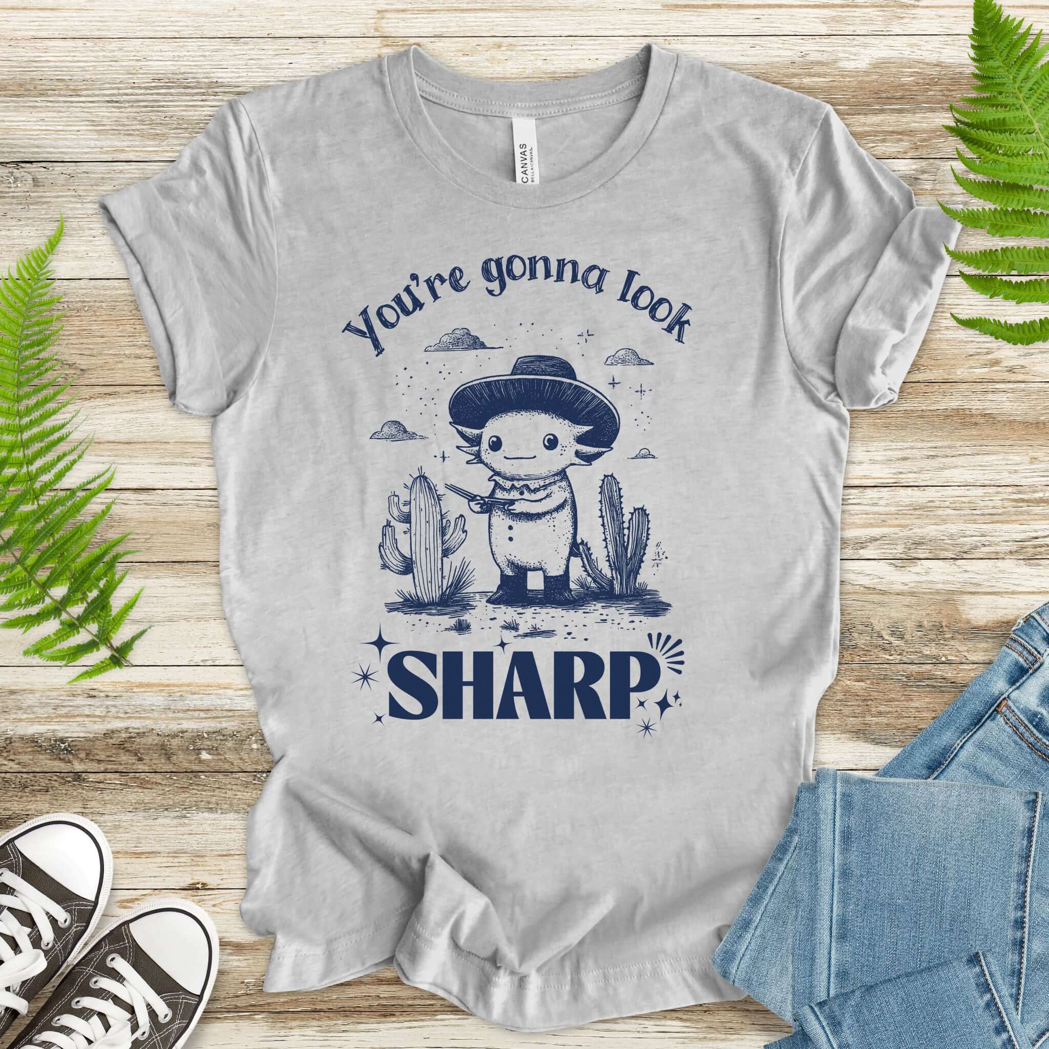 Axolotl Desert Hairdresser T-Shirt – Look Sharp!