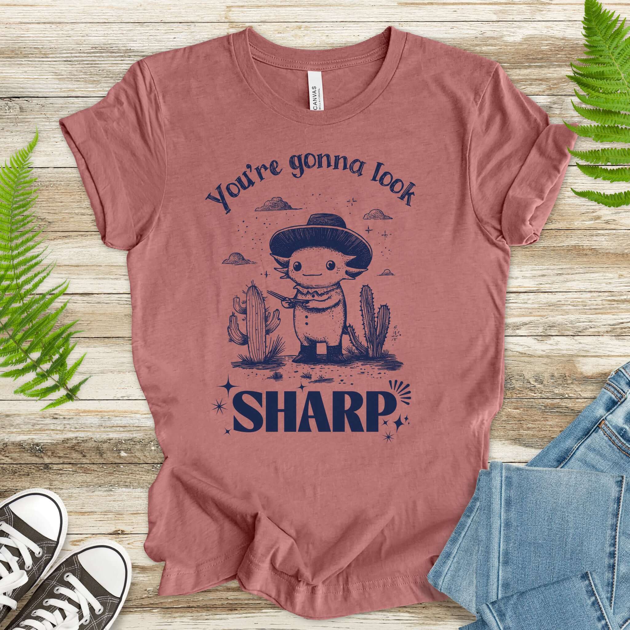 Axolotl Desert Hairdresser T-Shirt – Look Sharp!