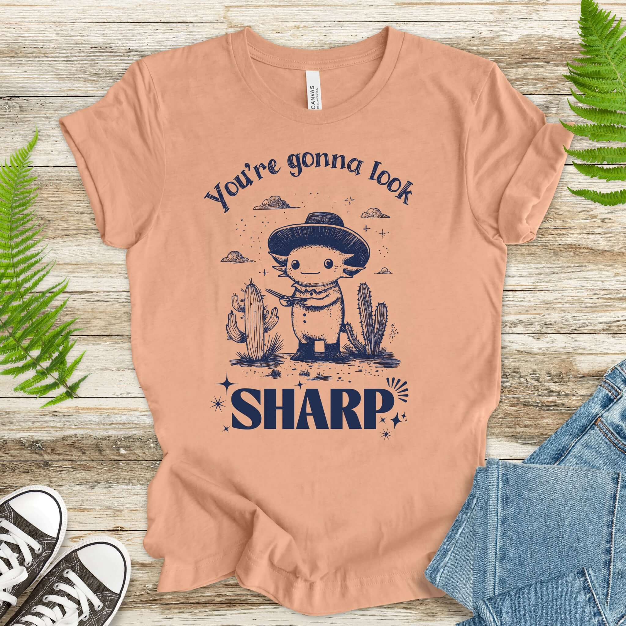 Axolotl Desert Hairdresser T-Shirt – Look Sharp!