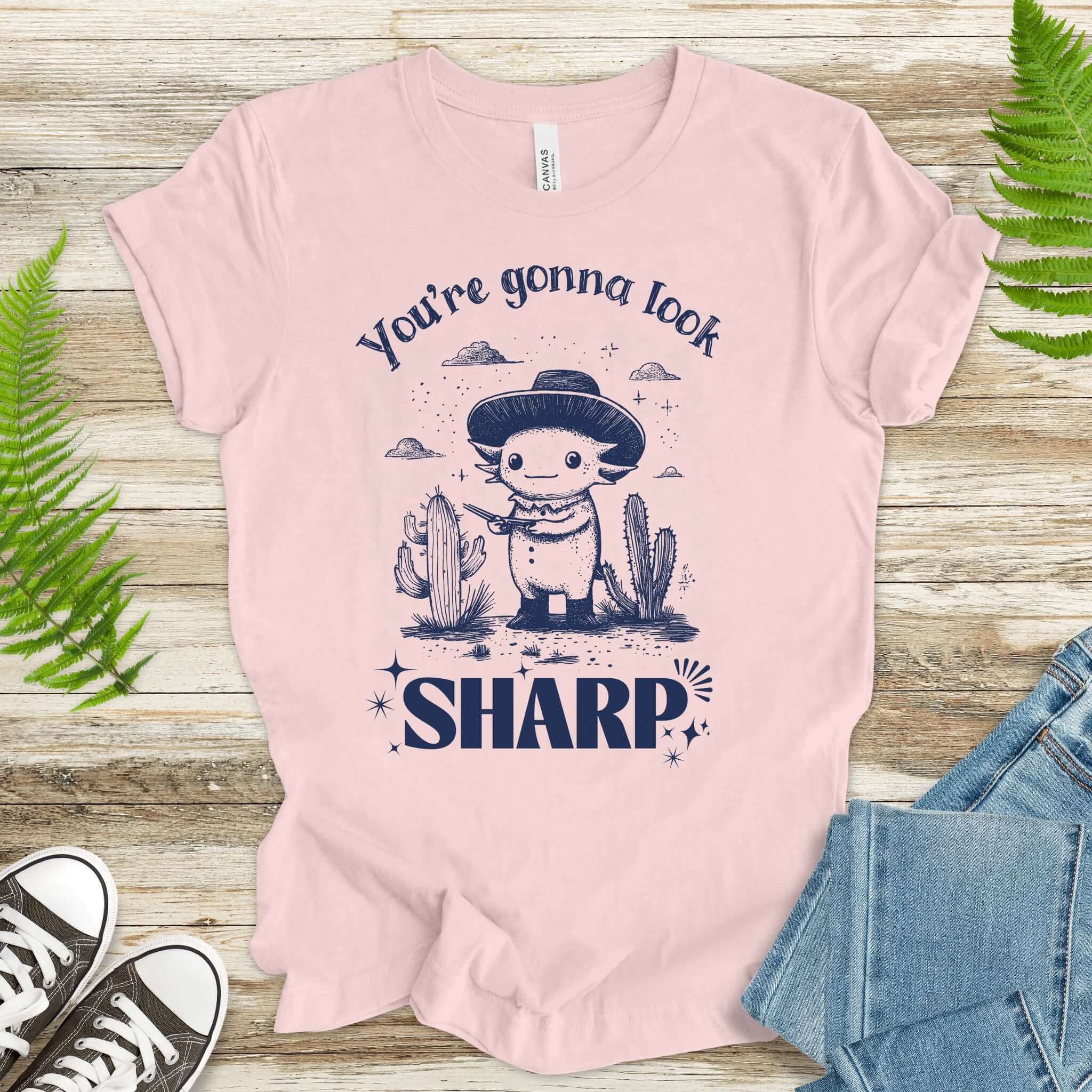 Axolotl Desert Hairdresser T-Shirt – Look Sharp!