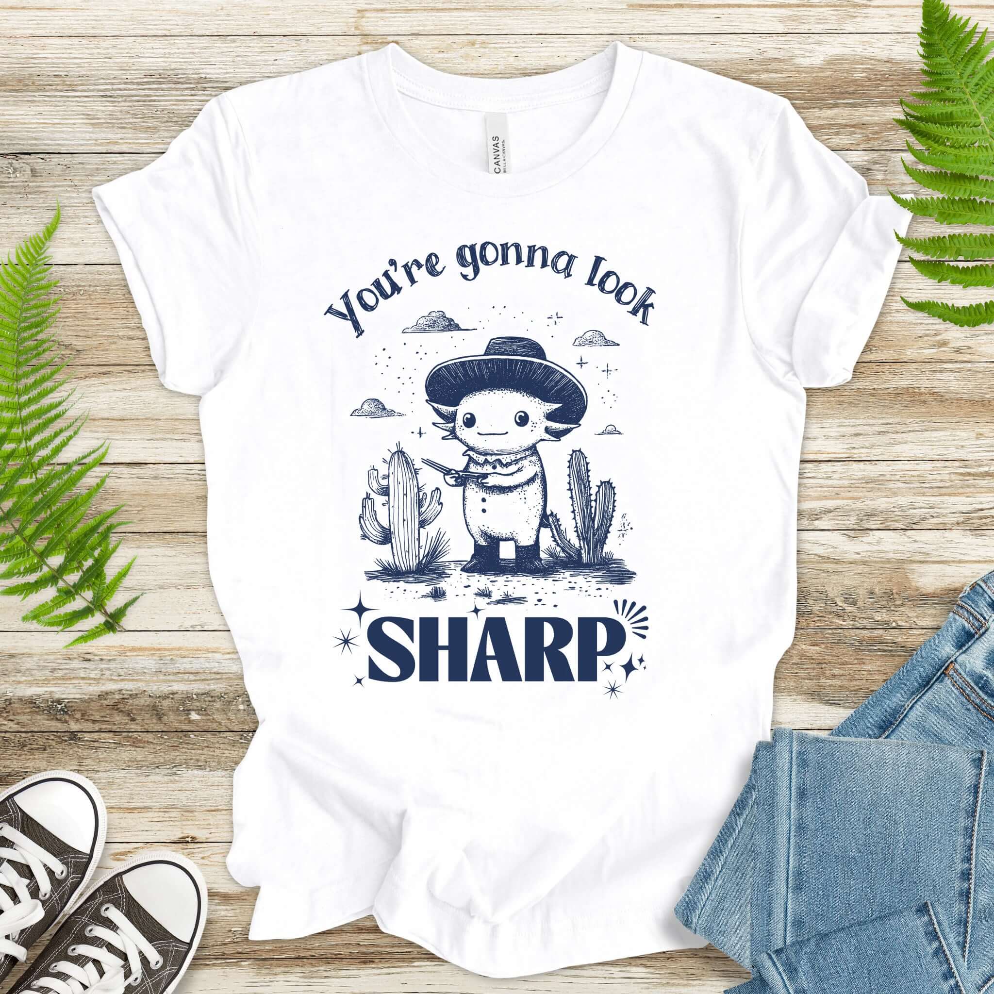 Axolotl Desert Hairdresser T-Shirt – Look Sharp!