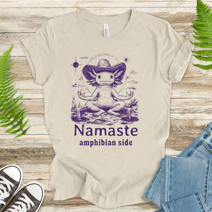 Axolotl Namaste Amphibian Side T-Shirt