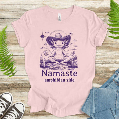 Axolotl Namaste Amphibian Side T-Shirt
