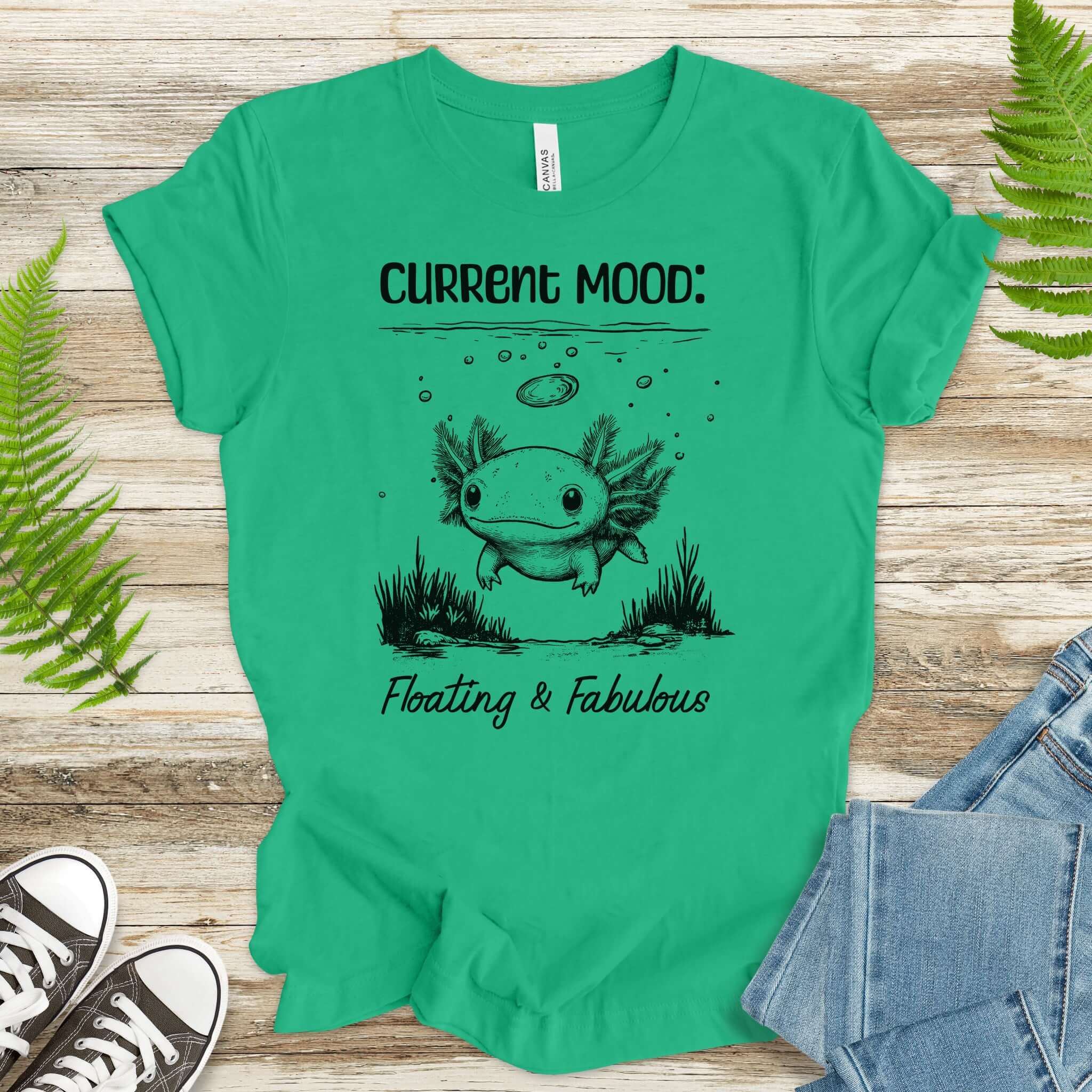 Axolotl Current Mood: Floating & Fabulous T-Shirt
