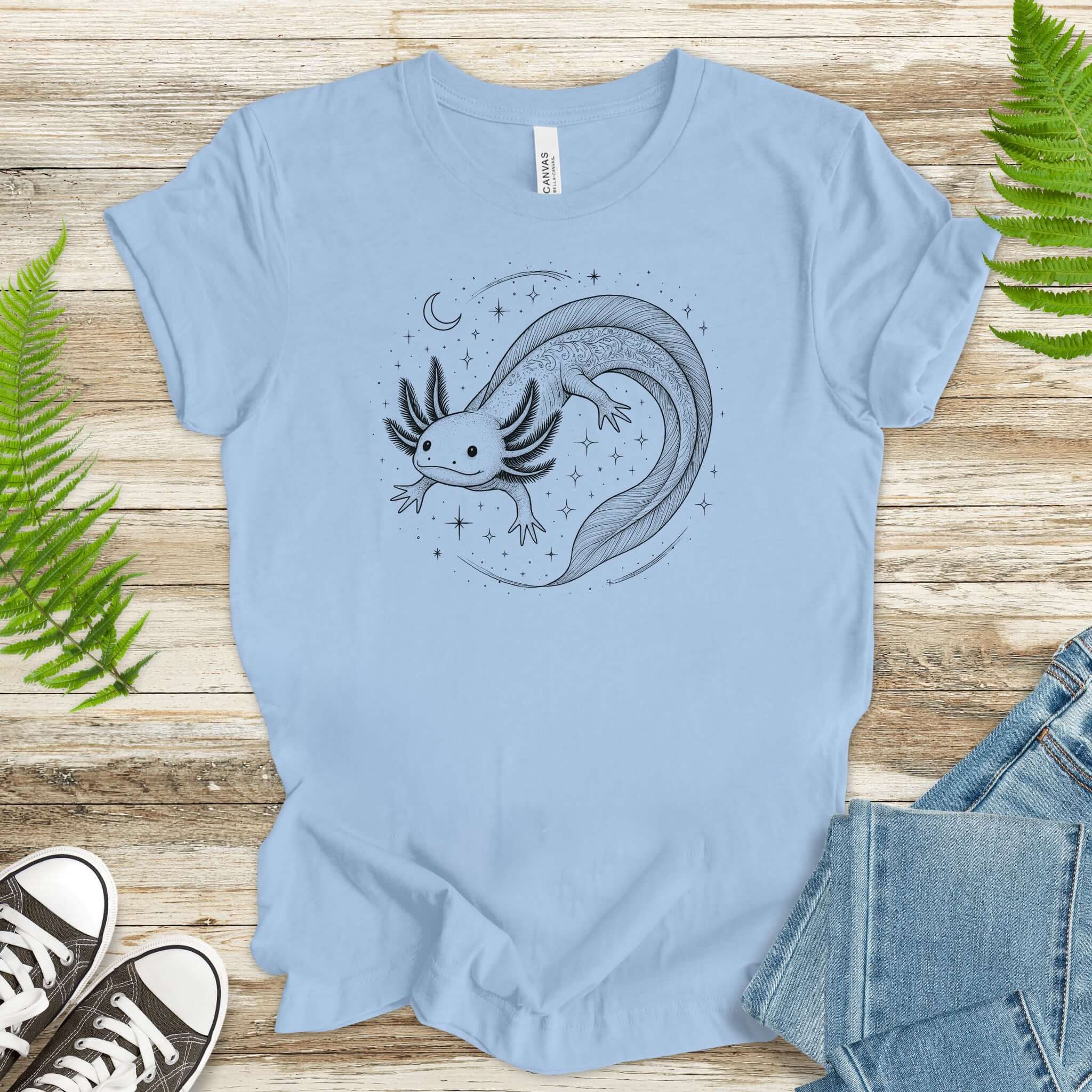 Axolotl in Whimsical Waters T-Shirt