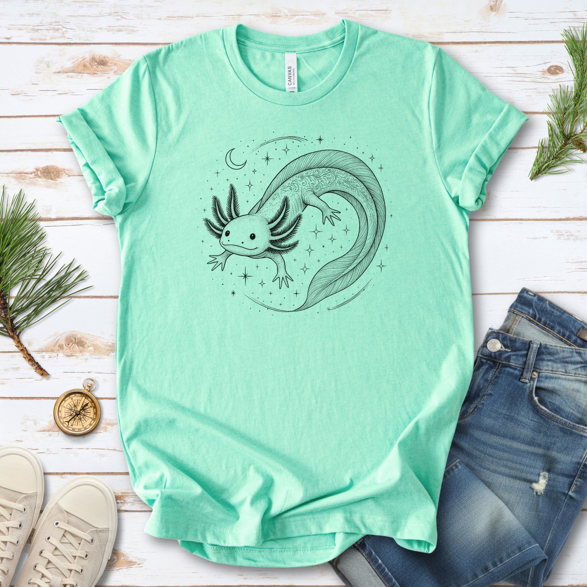 Axolotl in Whimsical Waters T-Shirt