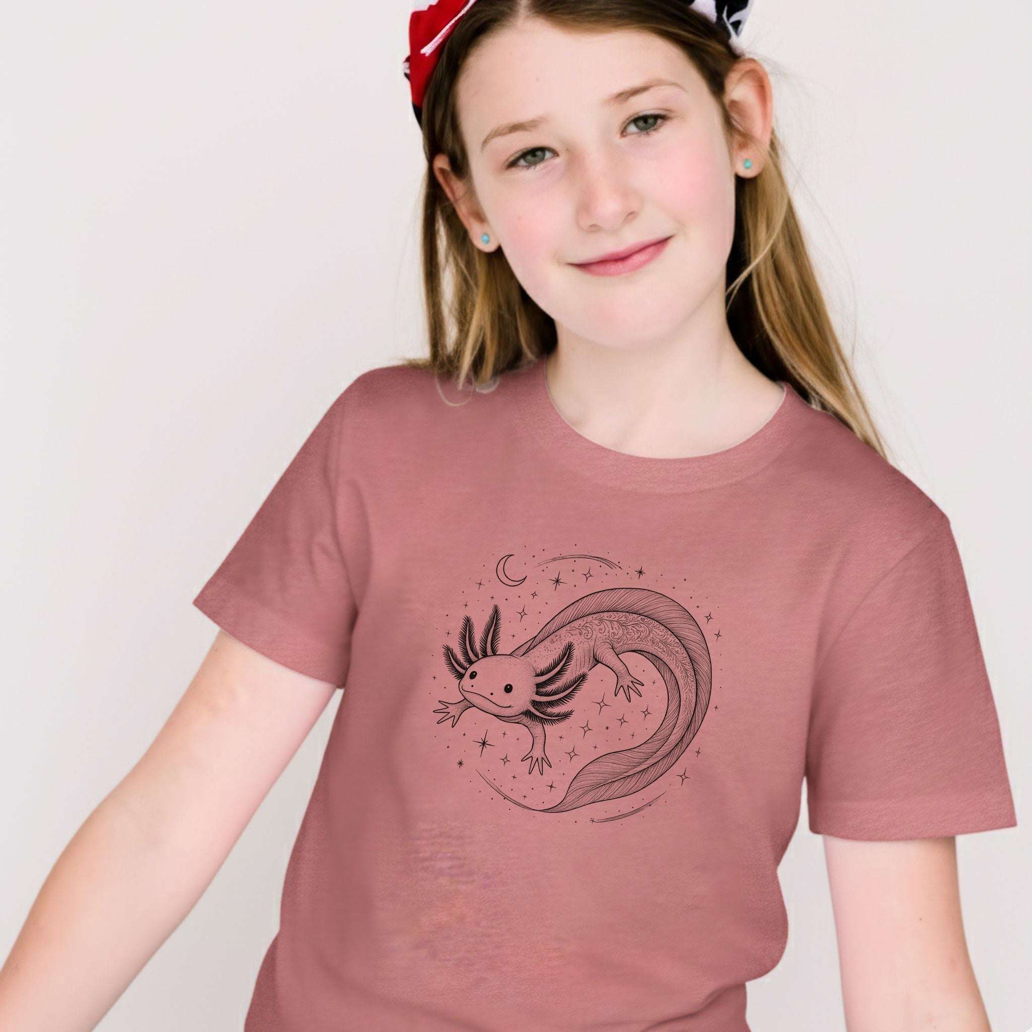 Axolotl in Whimsical Waters – Dreamy Little Swimmer Youth Tee