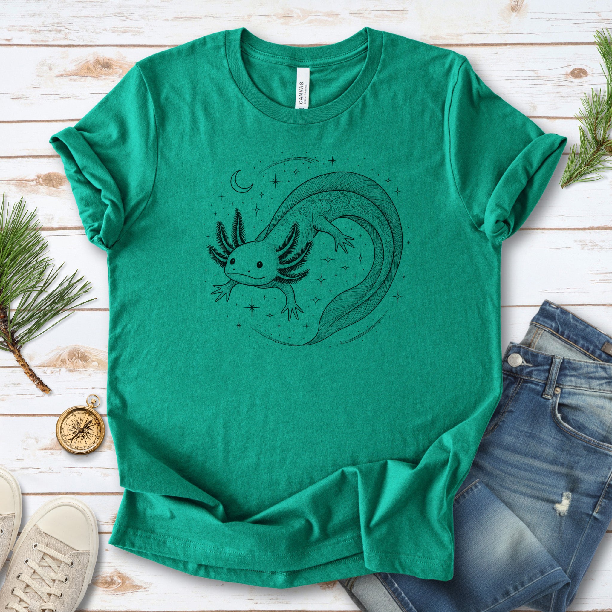 Axolotl in Whimsical Waters T-Shirt