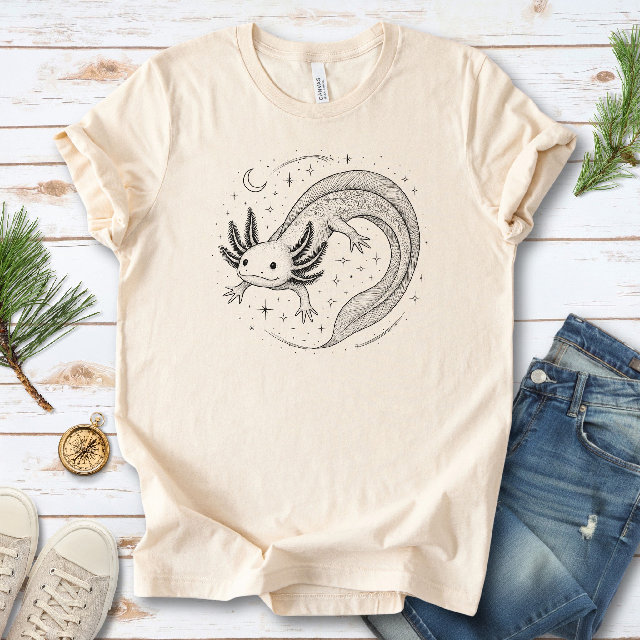 Axolotl in Whimsical Waters T-Shirt