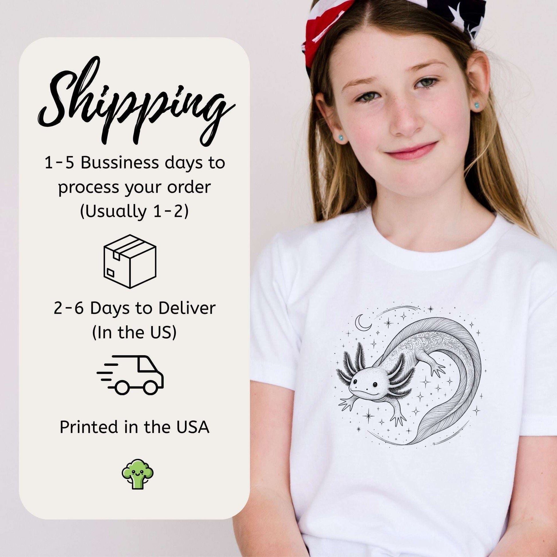 Axolotl in Whimsical Waters – Dreamy Little Swimmer Youth Tee