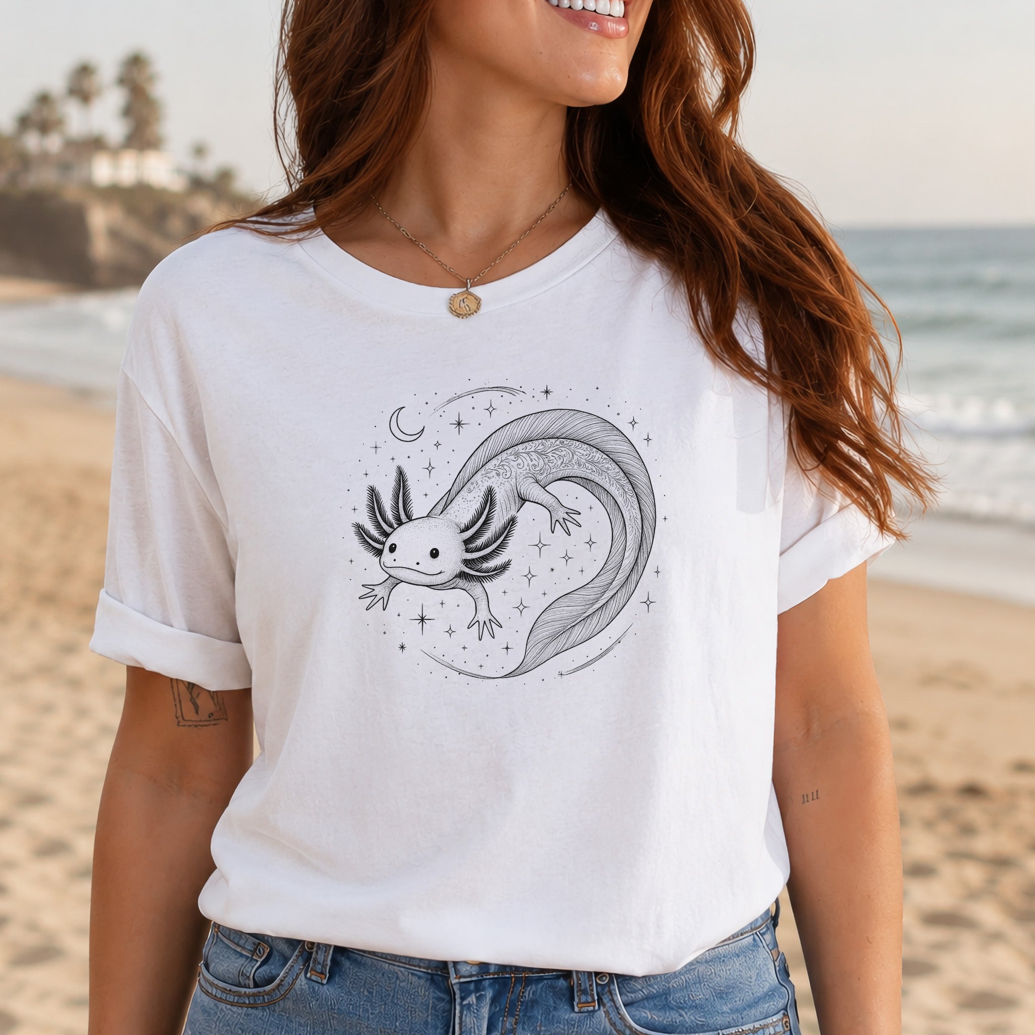 Axolotl in Whimsical Waters T-Shirt