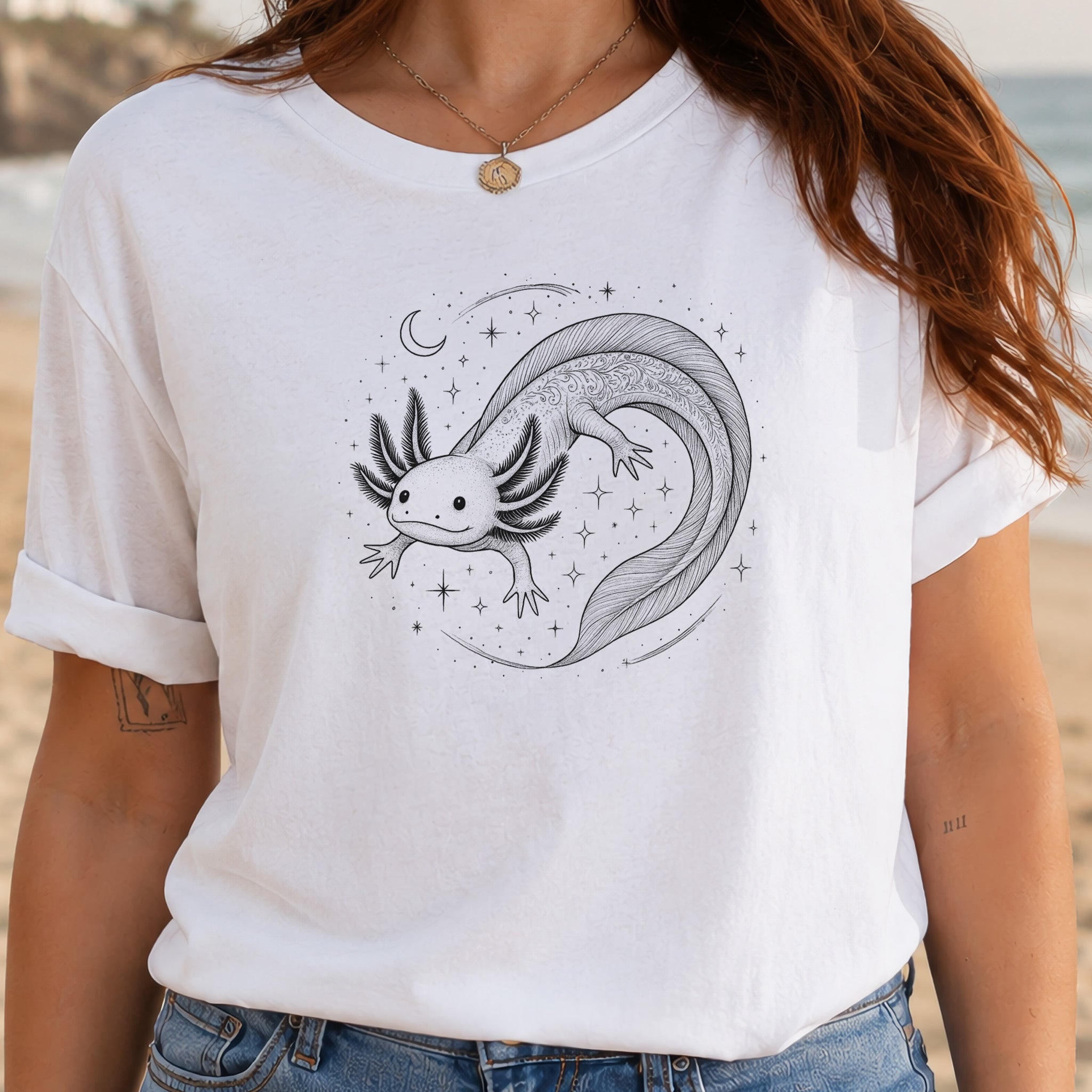 Axolotl in Whimsical Waters T-Shirt