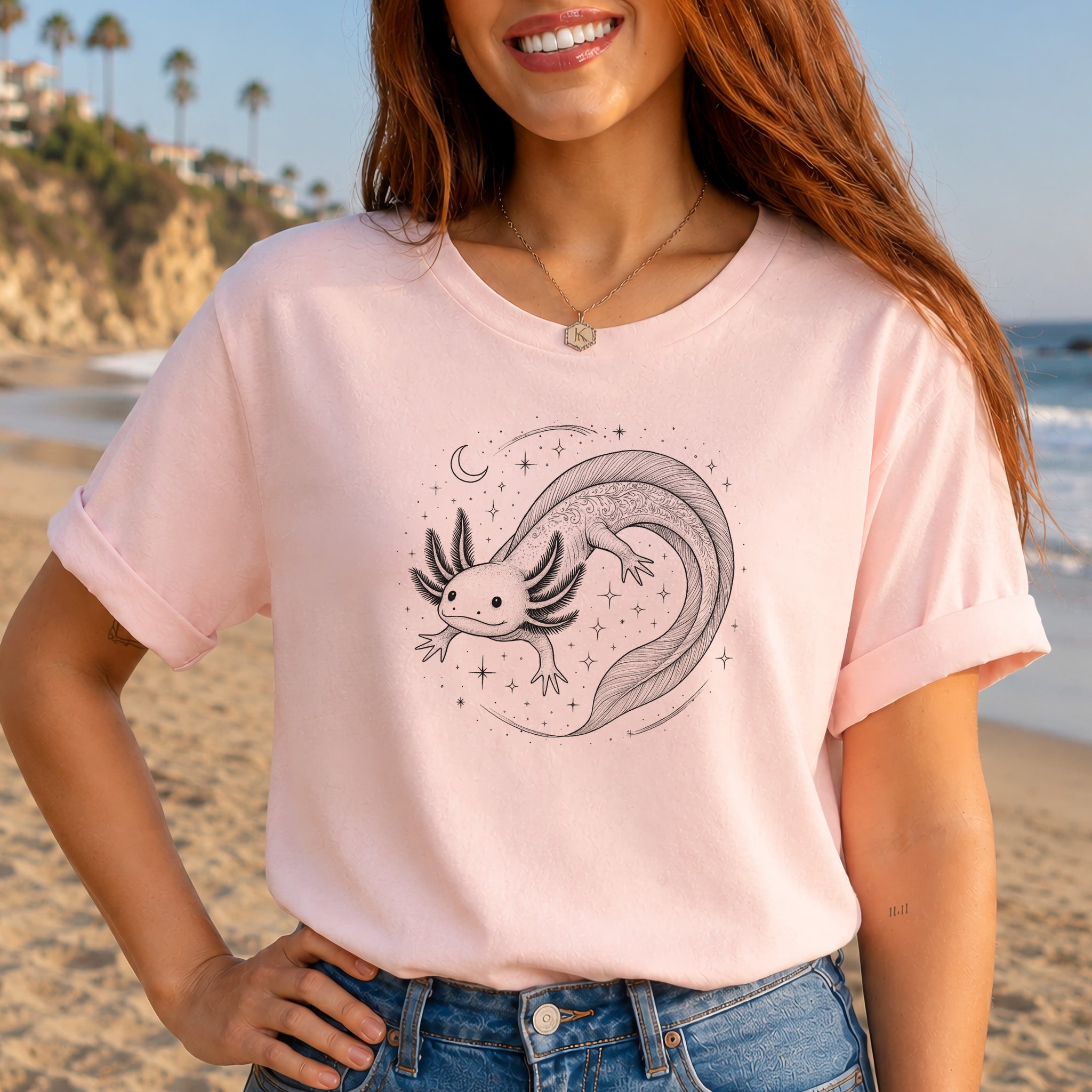 Axolotl in Whimsical Waters T-Shirt