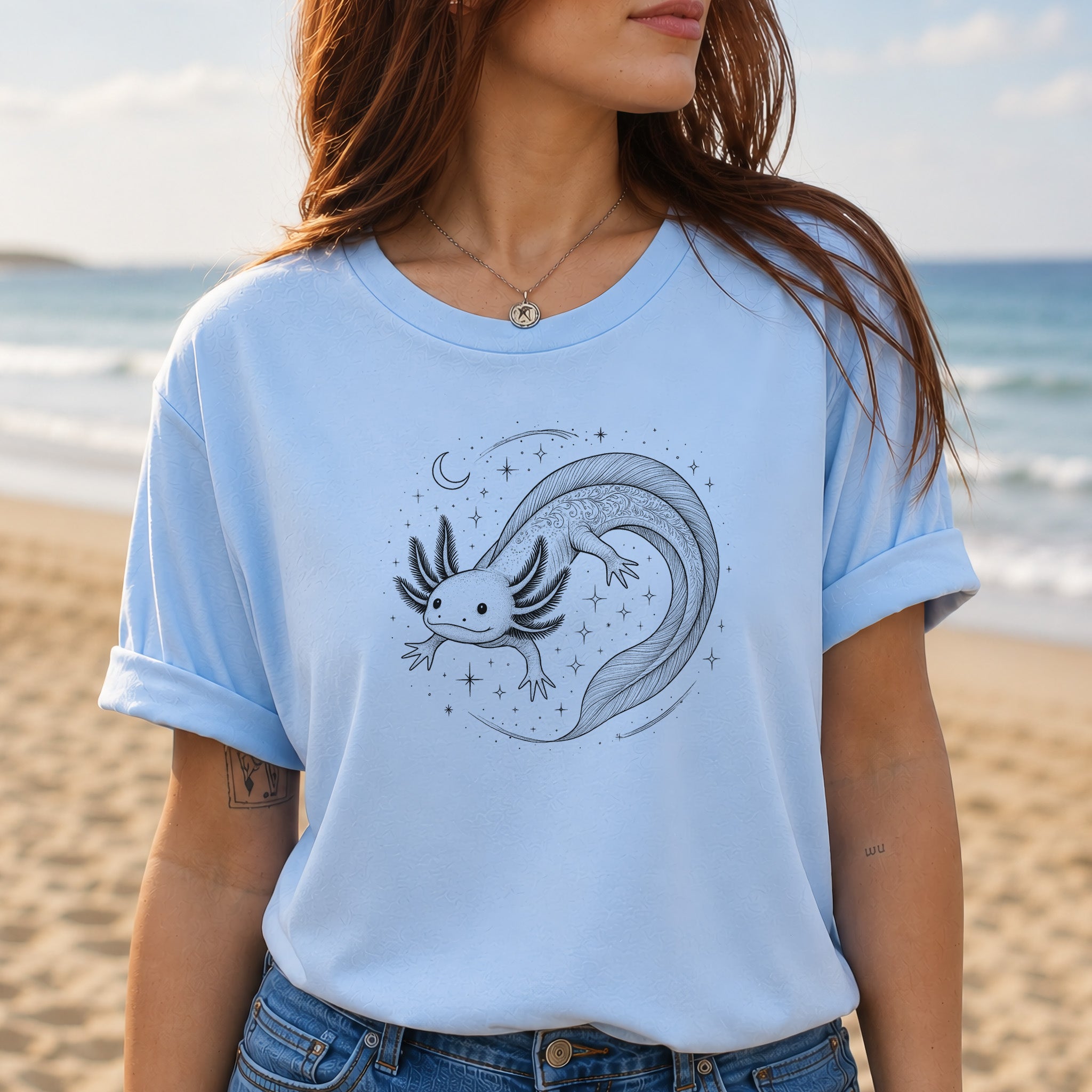 Axolotl in Whimsical Waters T-Shirt