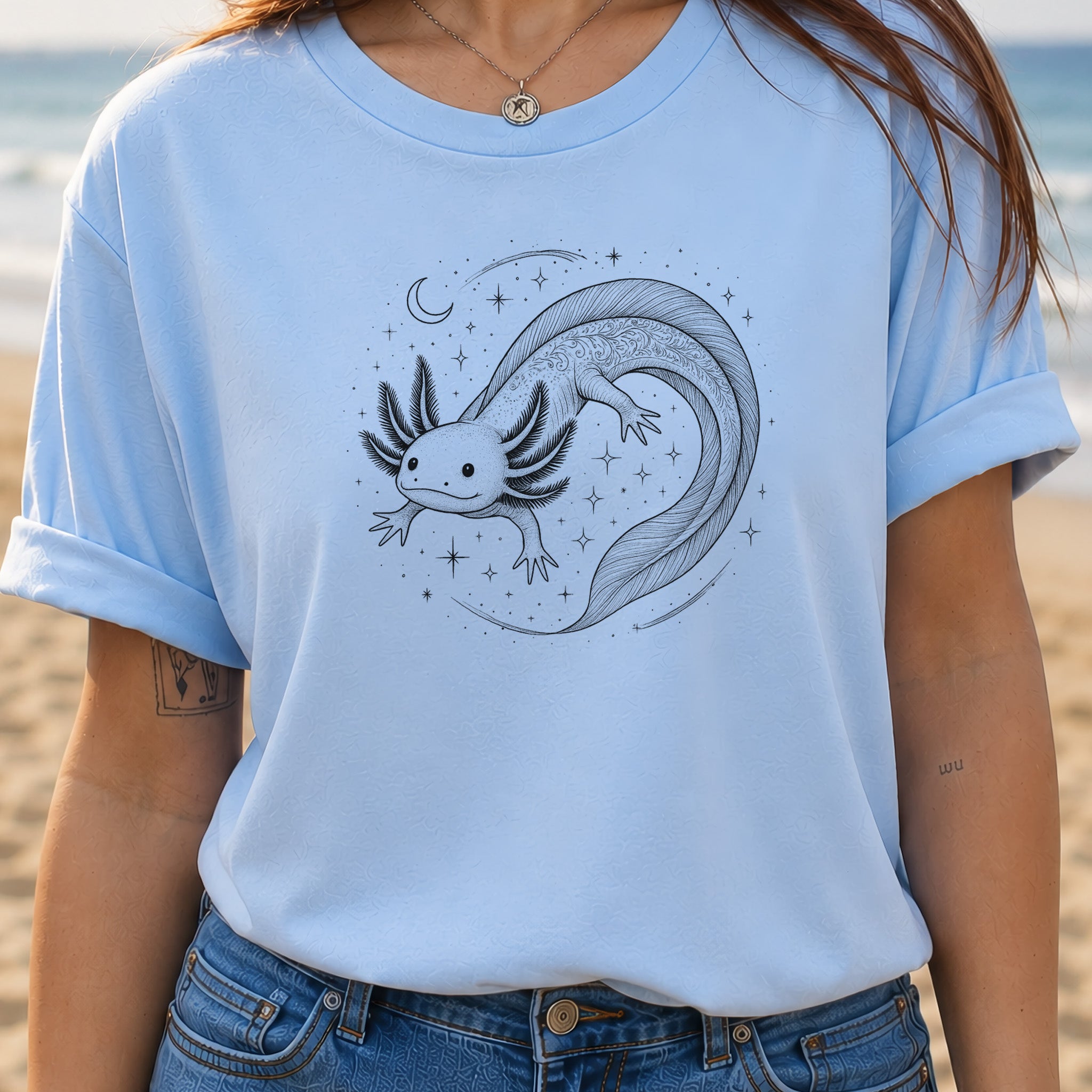 Axolotl in Whimsical Waters T-Shirt
