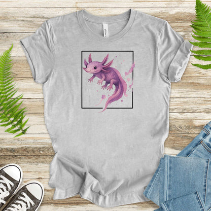 Watercolor Axolotl T-Shirt – Cute Pink Salamander Nature Tee