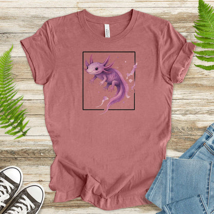 Watercolor Axolotl T-Shirt – Cute Pink Salamander Nature Tee