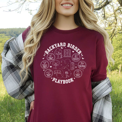 Backyard Birder Playbook T-Shirt – Funny Birdwatching Nature Humor Tee