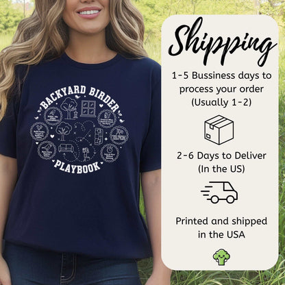 Backyard Birder Playbook T-Shirt – Funny Birdwatching Nature Humor Tee