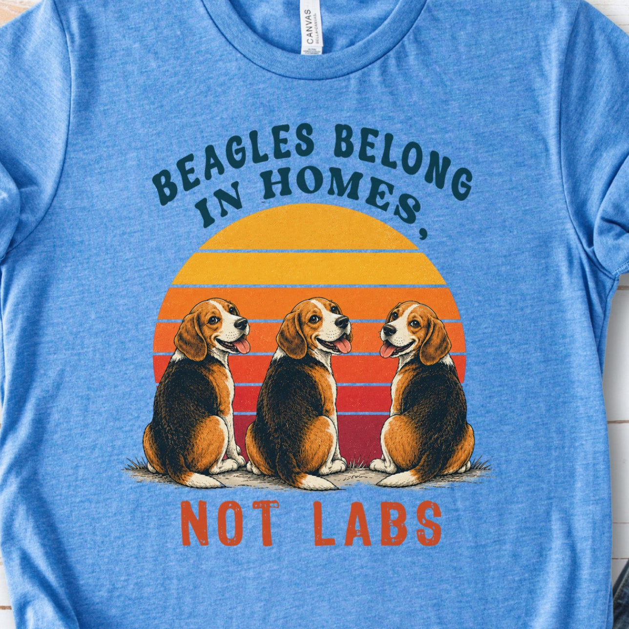Beagles Belong in Homes Not Labs Rescue Dog Lover Sunset Advocacy T-Shirt