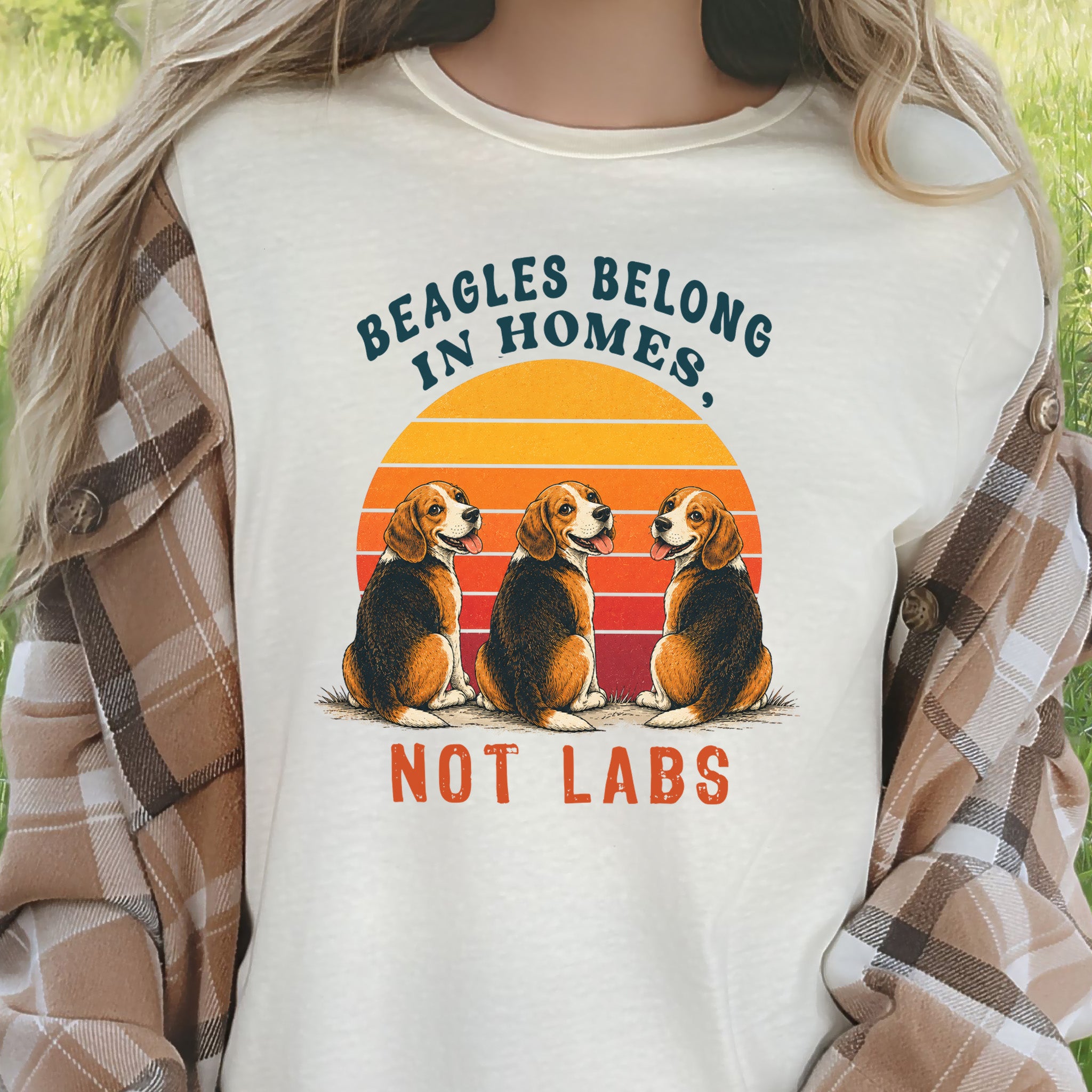 Beagles Belong in Homes Not Labs Rescue Dog Lover Sunset Advocacy T-Shirt
