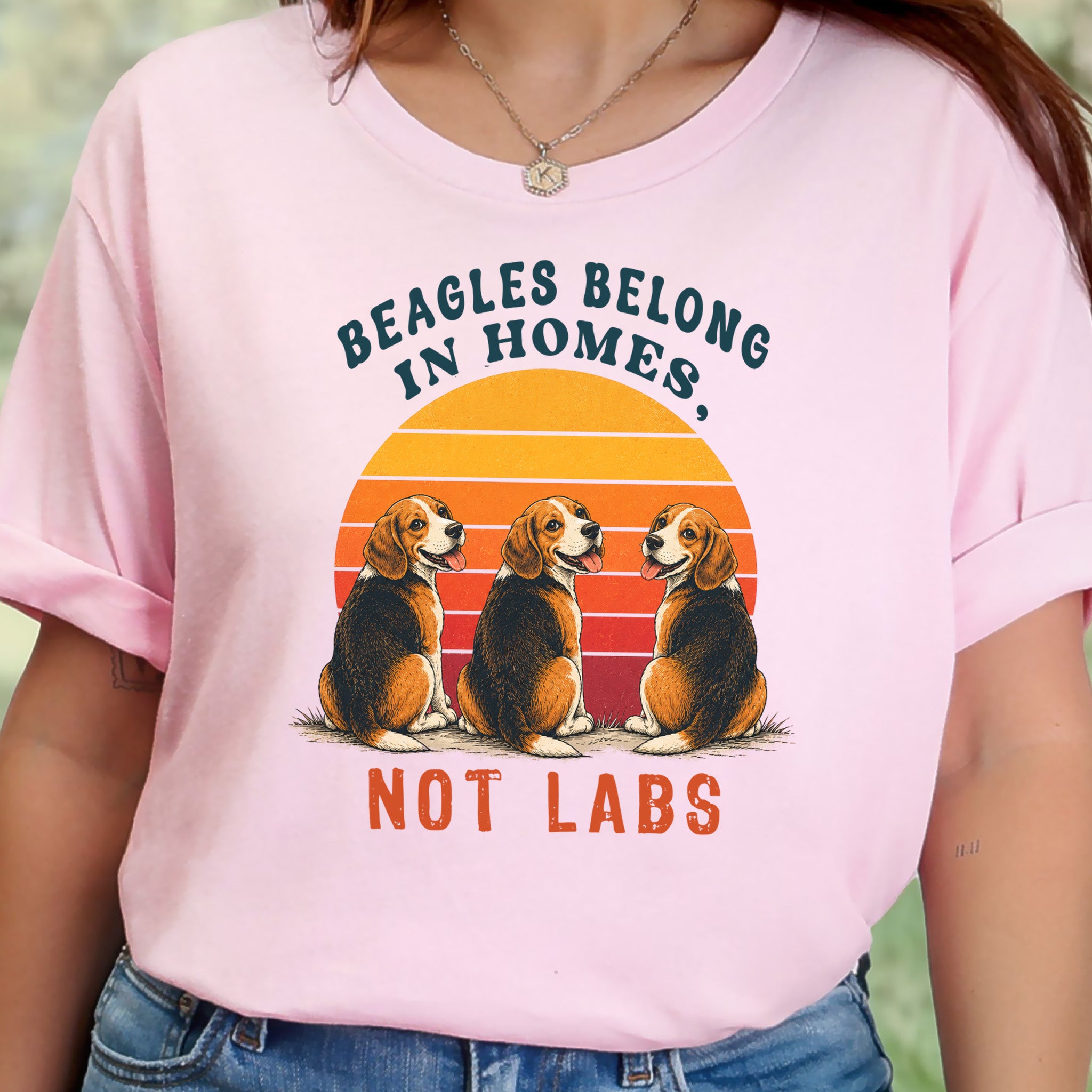 Beagles Belong in Homes Not Labs Rescue Dog Lover Sunset Advocacy T-Shirt