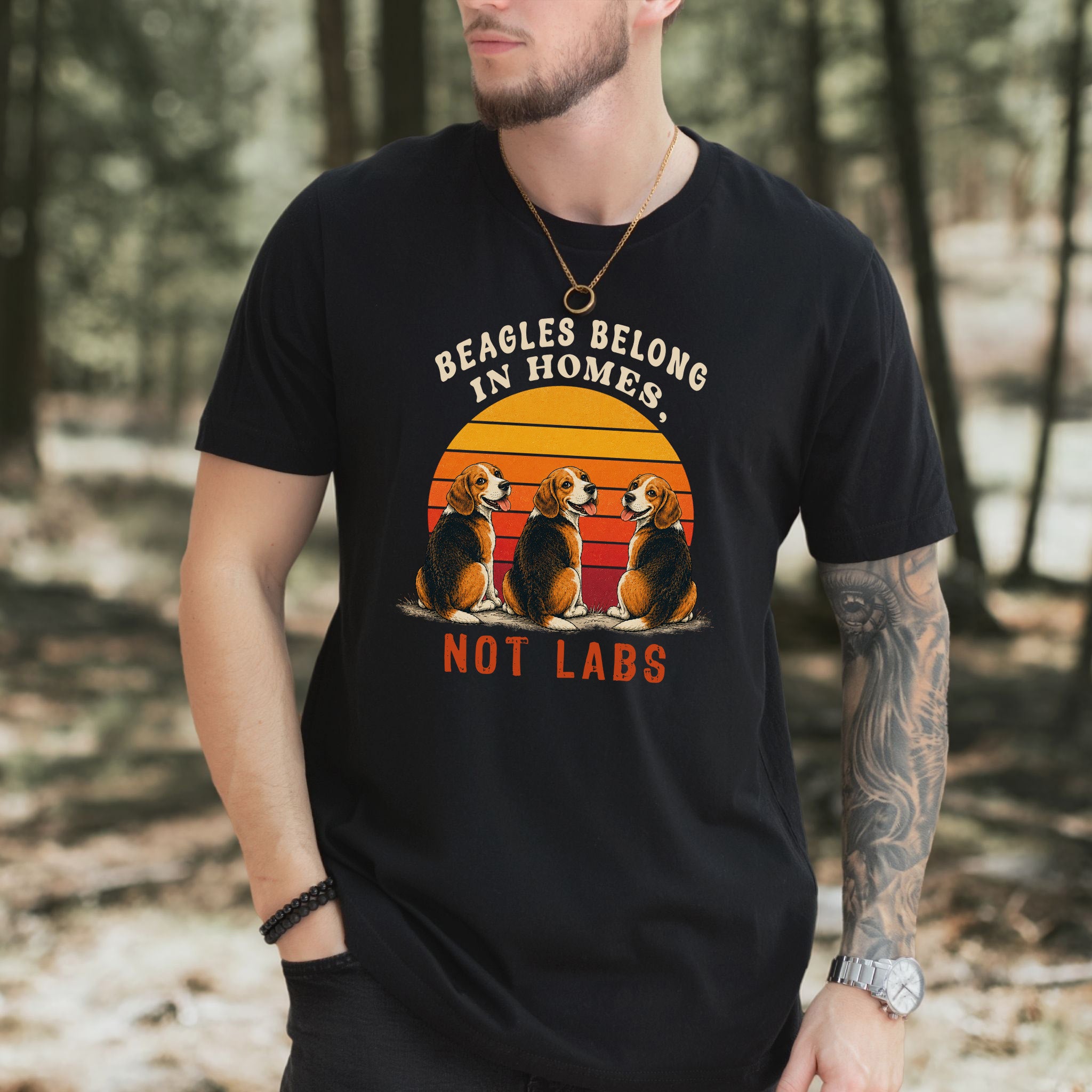 Beagles Belong in Homes Not Labs Rescue Dog Lover Sunset Advocacy T-Shirt