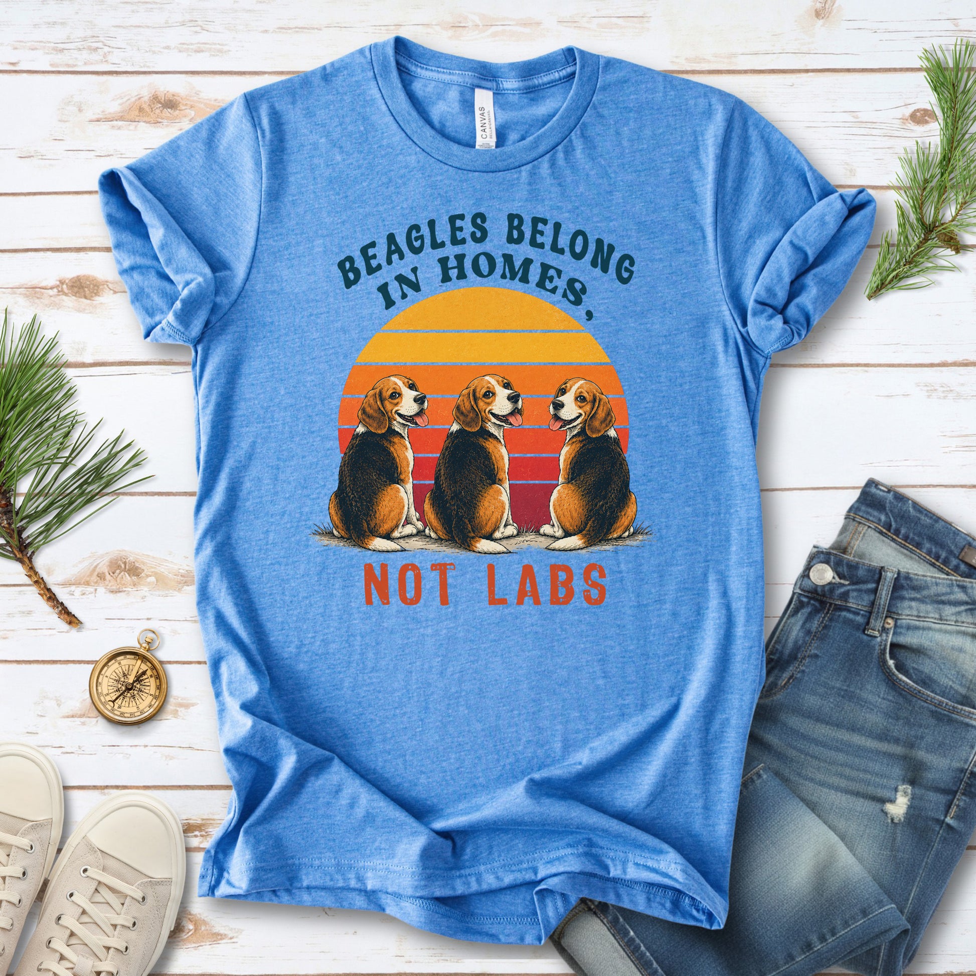 Beagles Belong in Homes Not Labs Rescue Dog Lover Sunset Advocacy T-Shirt