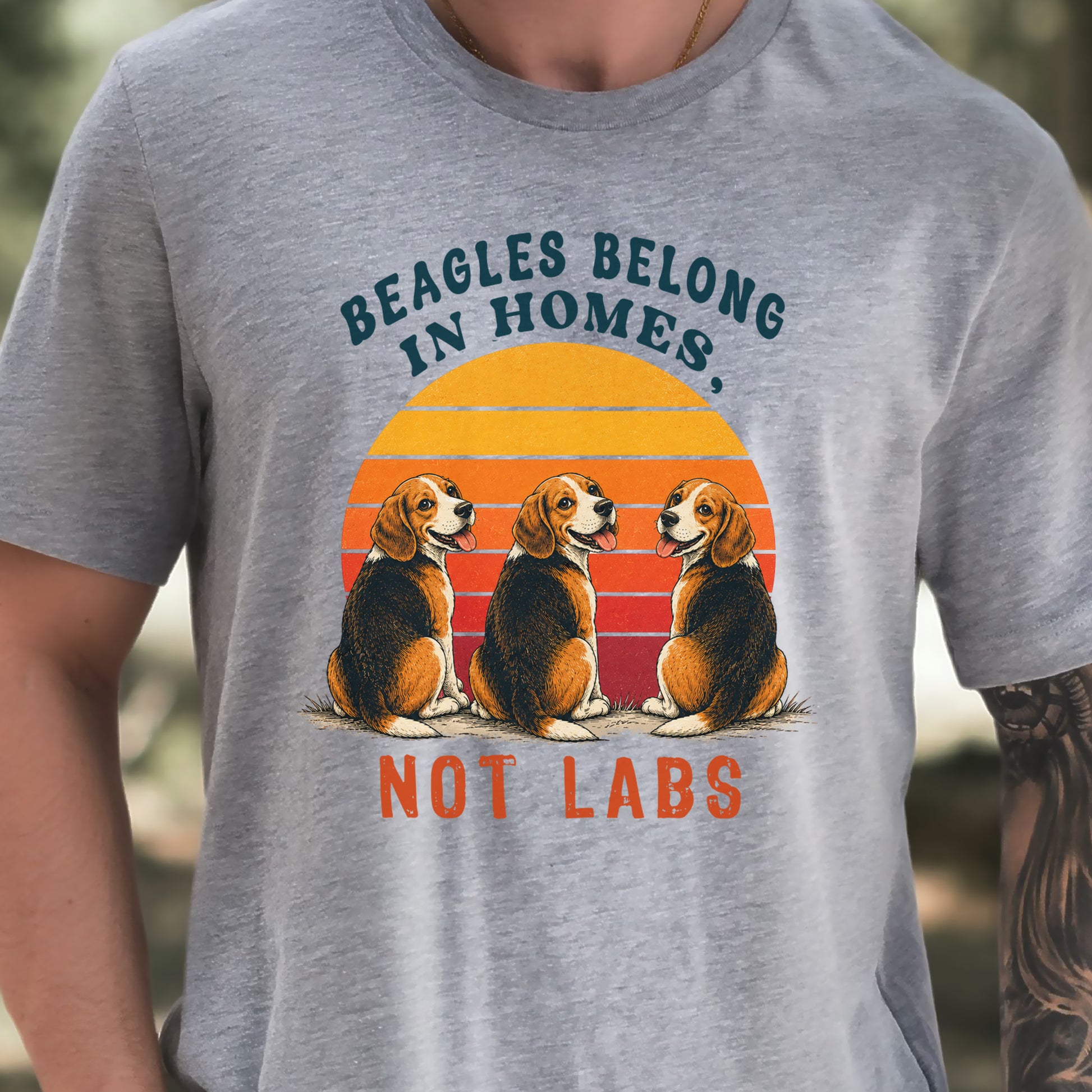 Beagles Belong in Homes Not Labs Rescue Dog Lover Sunset Advocacy T-Shirt