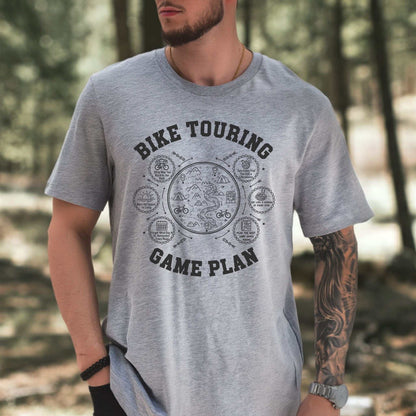 Bike Touring Game Plan T-Shirt – Funny Cyclist Adventure Tee