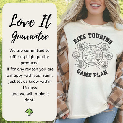 Bike Touring Game Plan T-Shirt – Funny Cyclist Adventure Tee