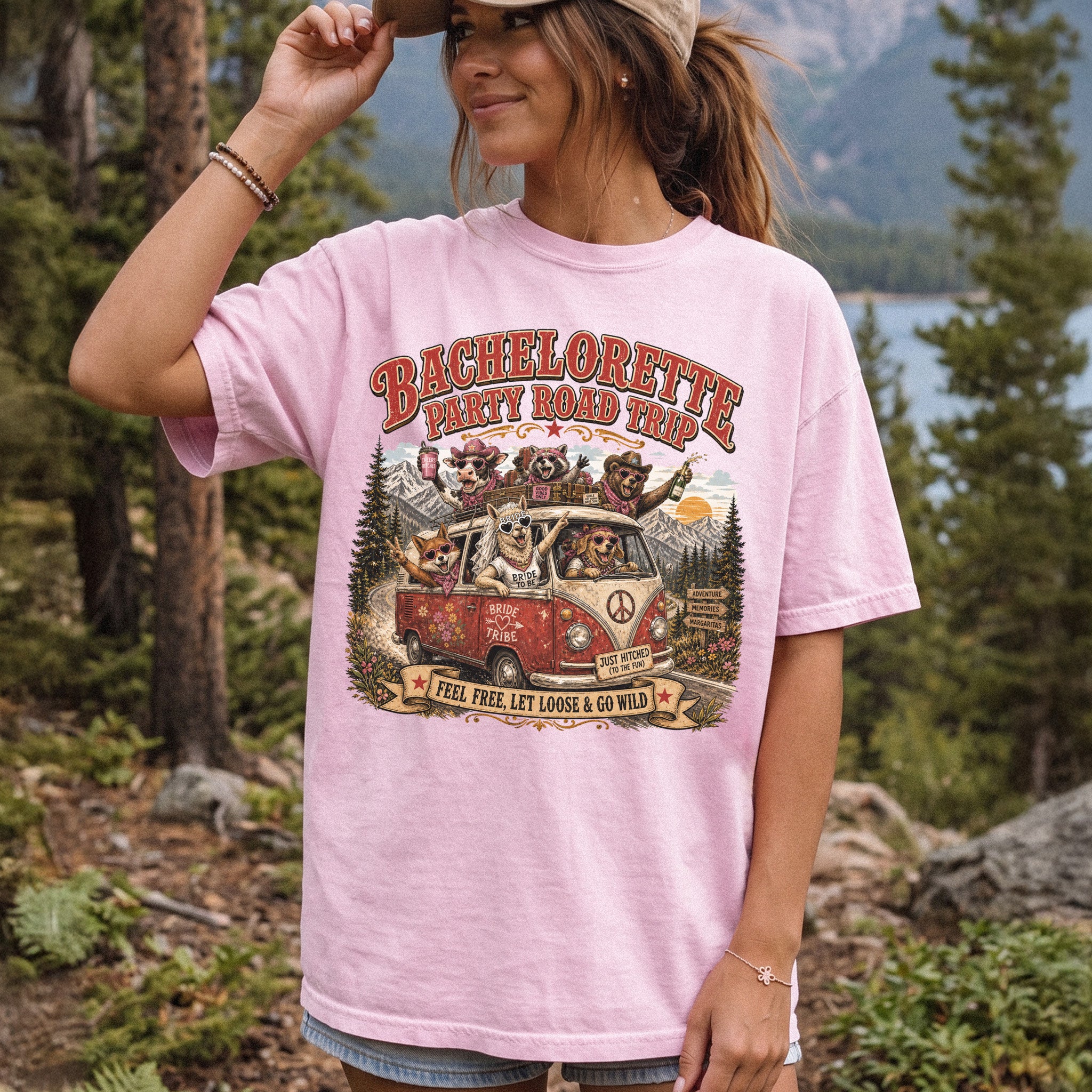 Bachelorette Party Road Trip Comfort Colors Shirt – Retro Comic Bride Tribe Tee
