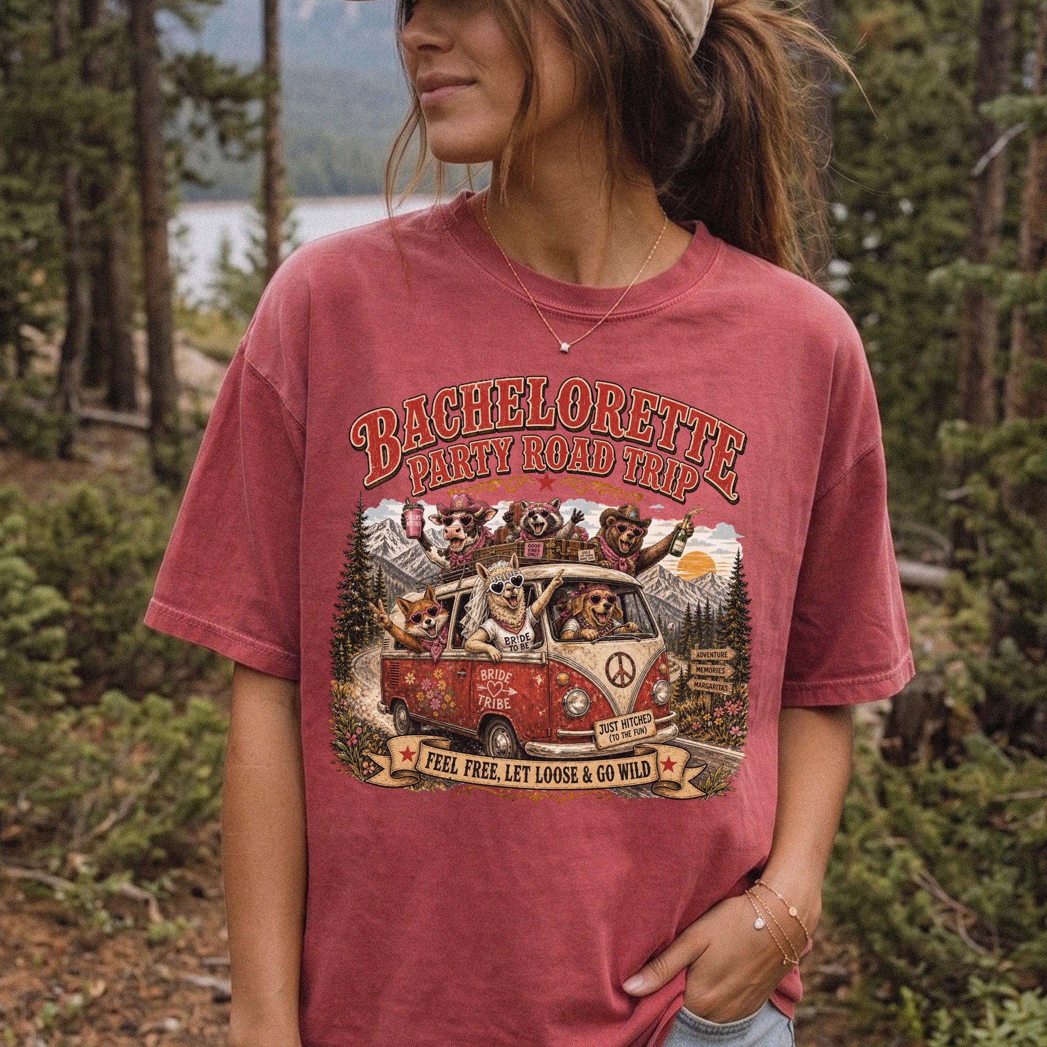Bachelorette Party Road Trip Comfort Colors Shirt – Retro Comic Bride Tribe Tee
