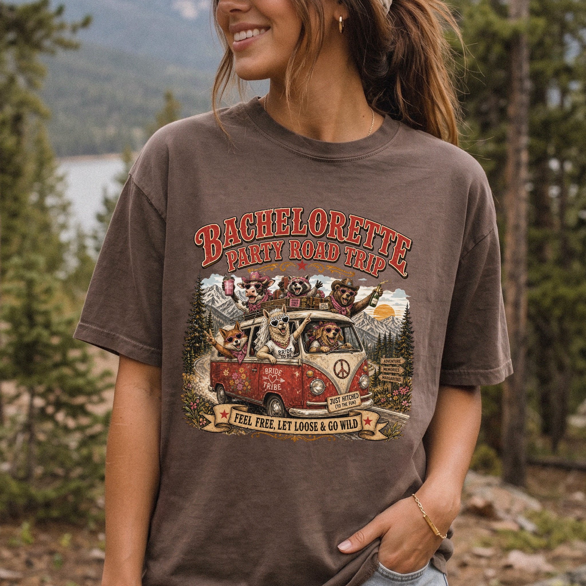 Bachelorette Party Road Trip Comfort Colors Shirt – Retro Comic Bride Tribe Tee
