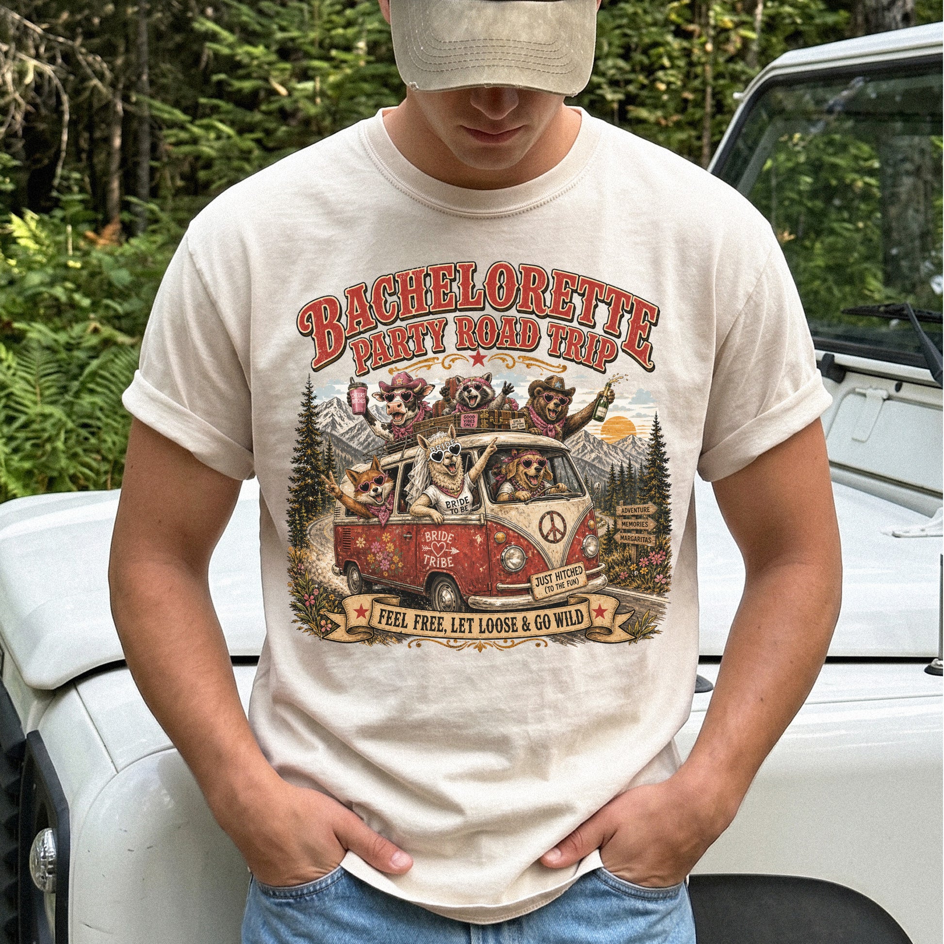 Bachelorette Party Road Trip Comfort Colors Shirt – Retro Comic Bride Tribe Tee
