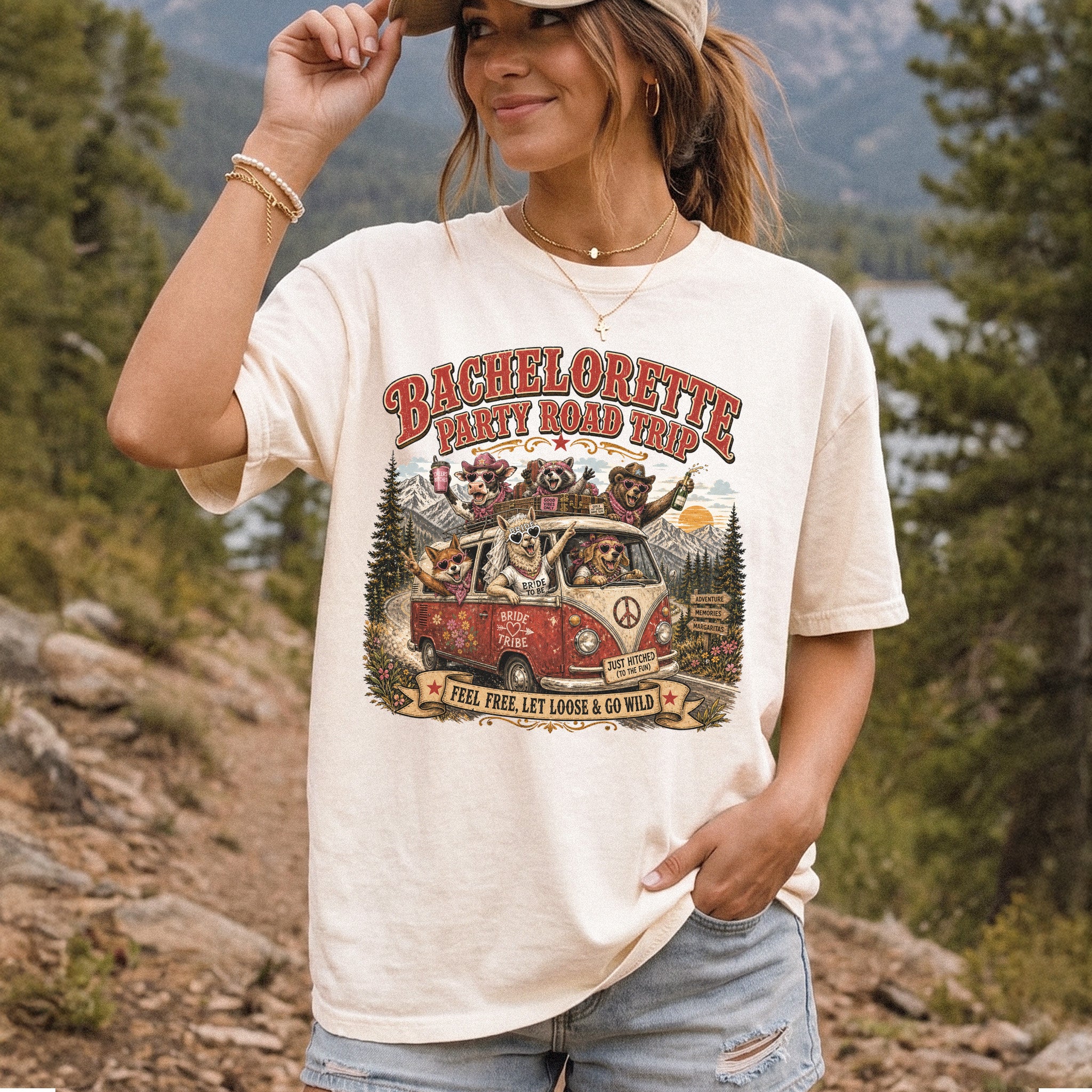 Bachelorette Party Road Trip Comfort Colors Shirt – Retro Comic Bride Tribe Tee

