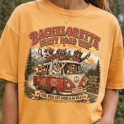 Bachelorette Party Road Trip Comfort Colors Shirt – Retro Comic Bride Tribe Tee
