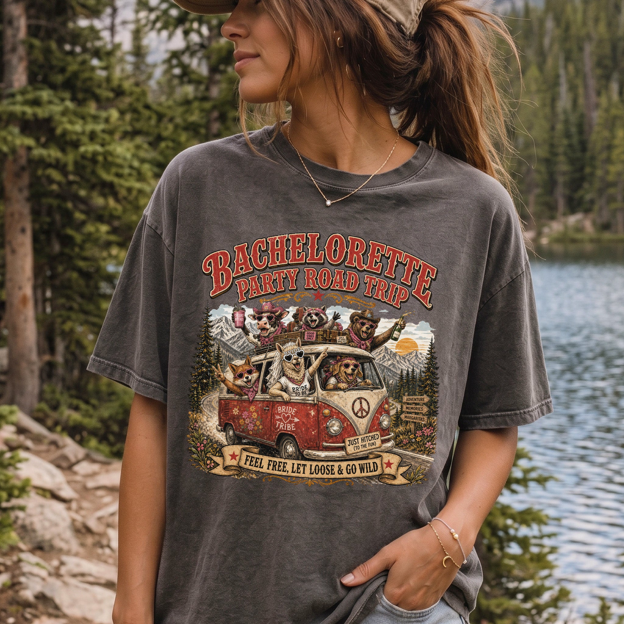 Bachelorette Party Road Trip Comfort Colors Shirt – Retro Comic Bride Tribe Tee
