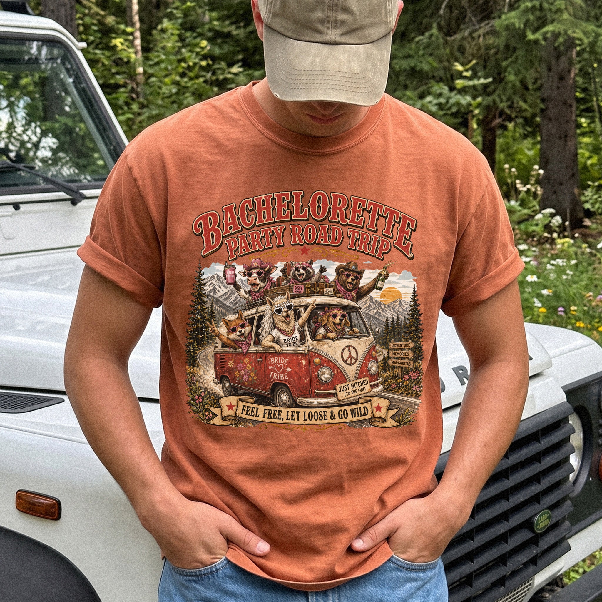 Bachelorette Party Road Trip Comfort Colors Shirt – Retro Comic Bride Tribe Tee
